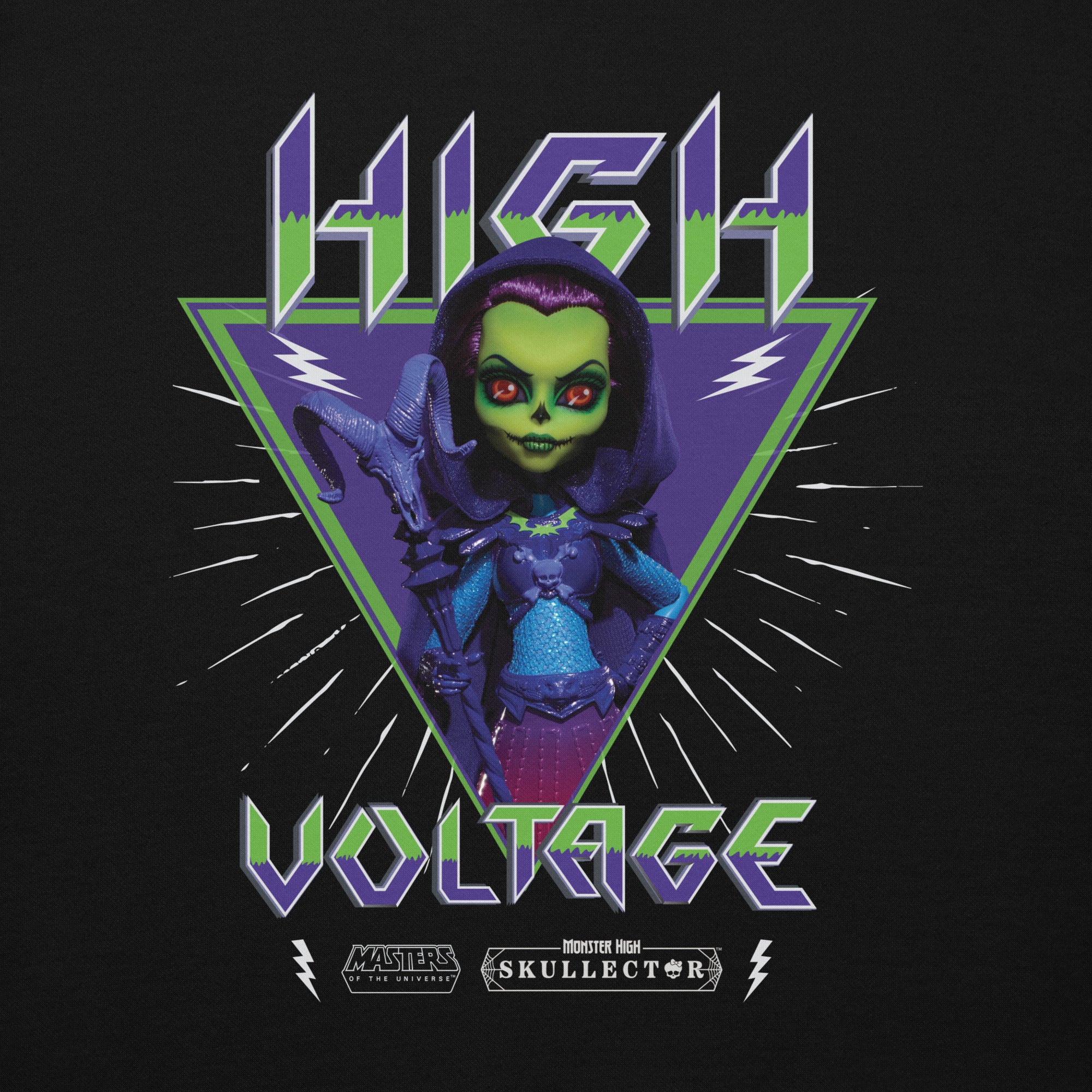 Monster High Masters of the Universe Skeletor Embroidered Black Hoodie - Image 6