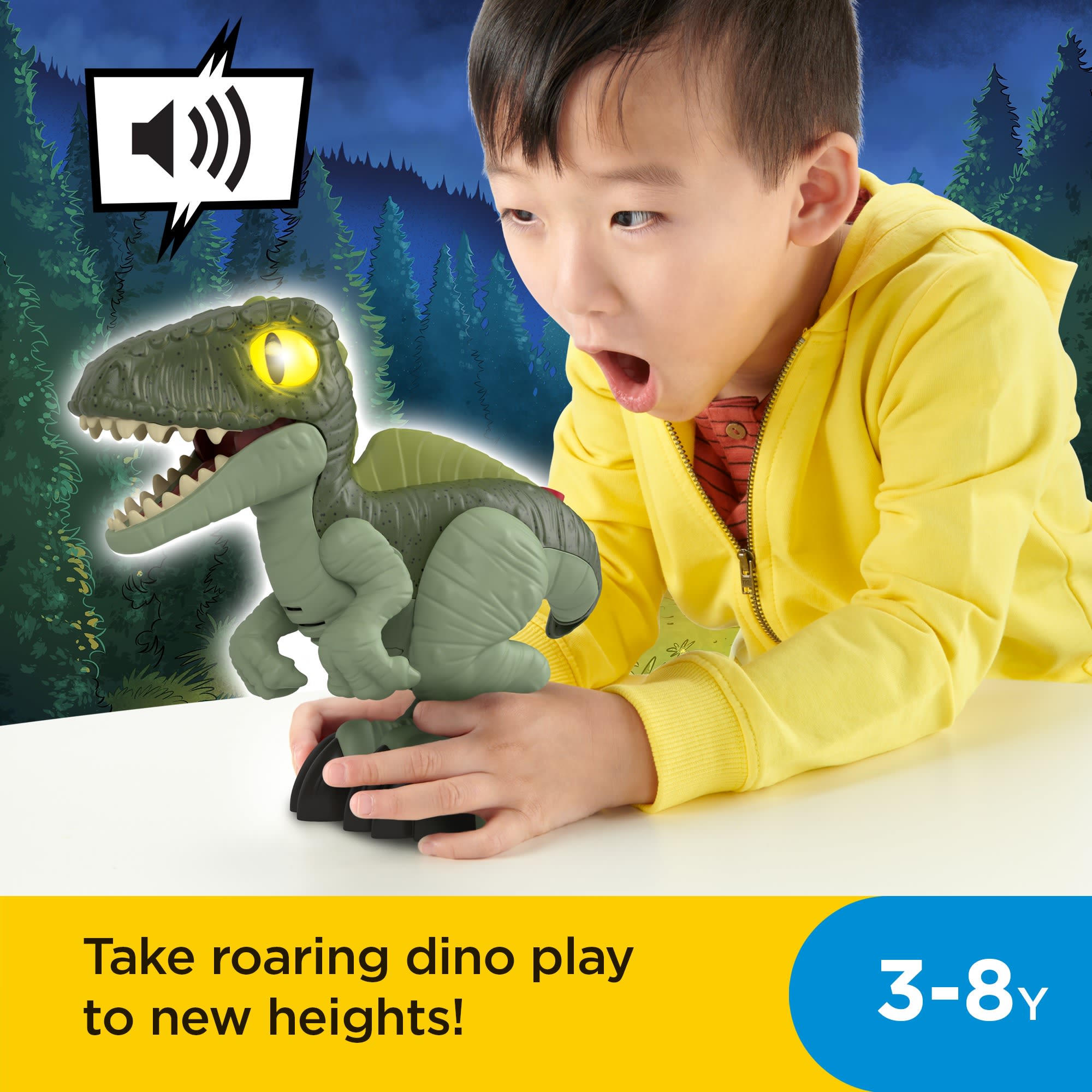 Imaginext Jurassic World Dominion Deluxe Growlin' Giga XL Dinosaur Toy With Lights & Sounds - Image 2