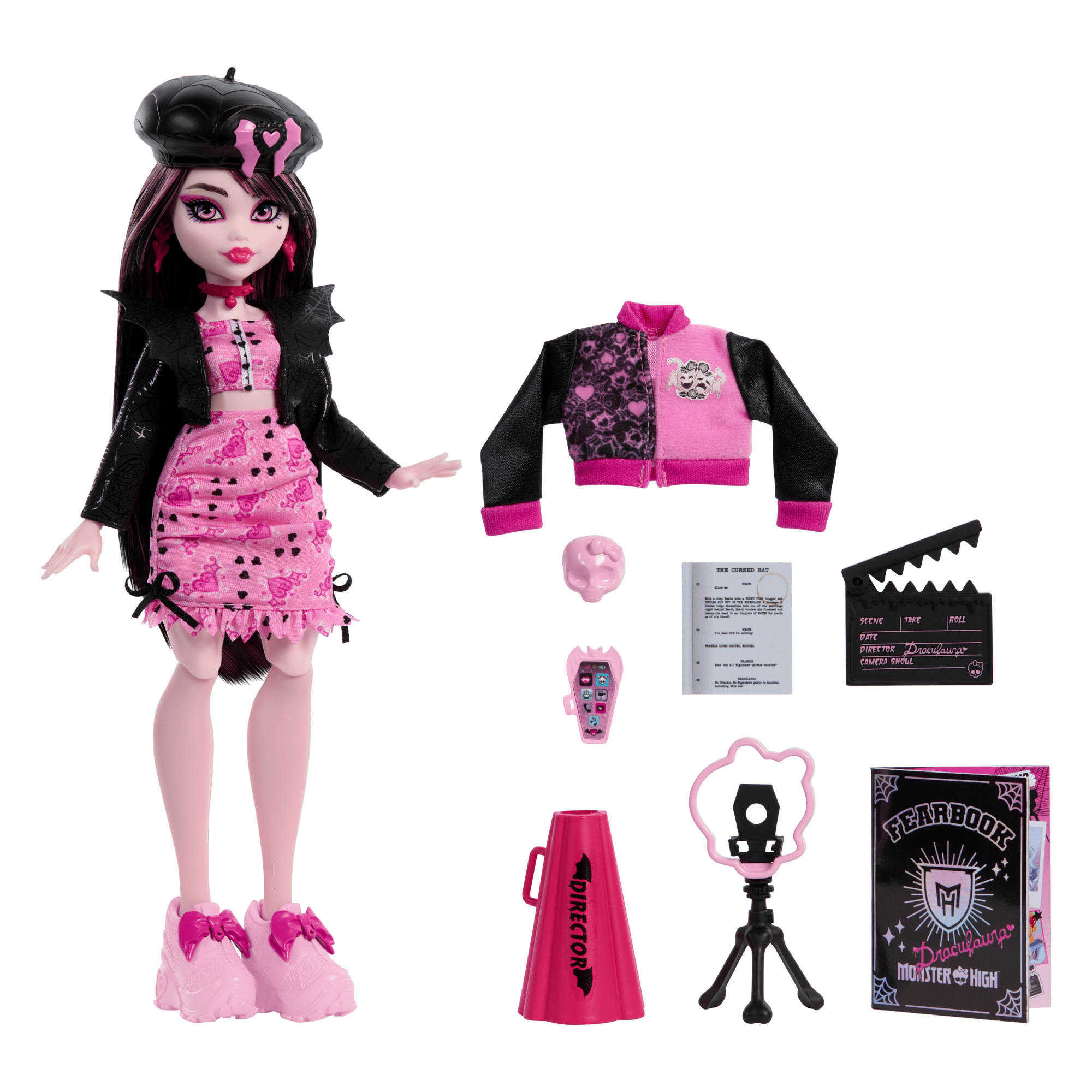 Monster High Fearbook Draculaura Fashion Doll With Jacket. Yearbook. And Movie Club Accessories - Image 2