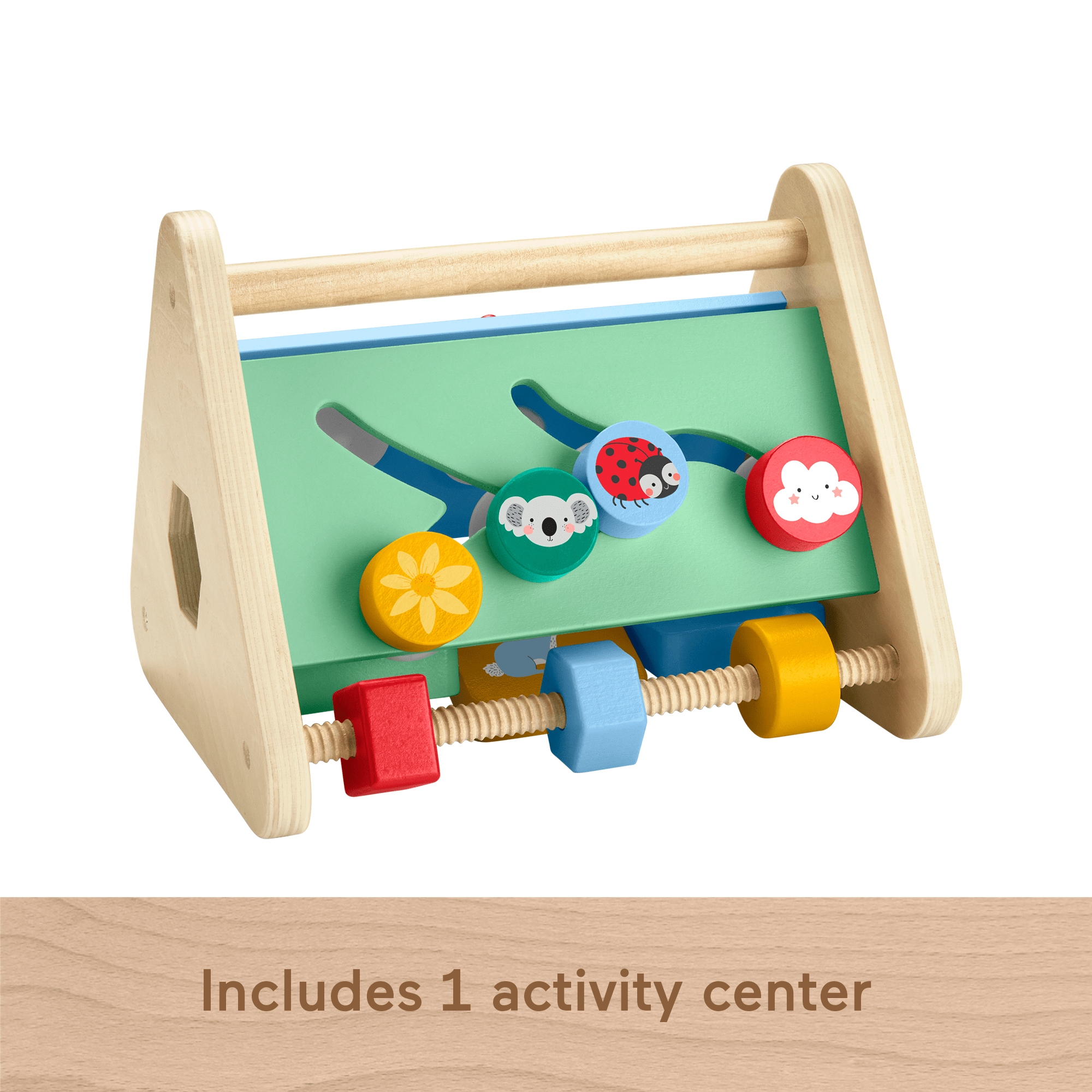 Fisher-Price Wooden Activity Triangle. 2-Sided Fine Motor Toy For Baby. 1 Wood Piece - Image 5