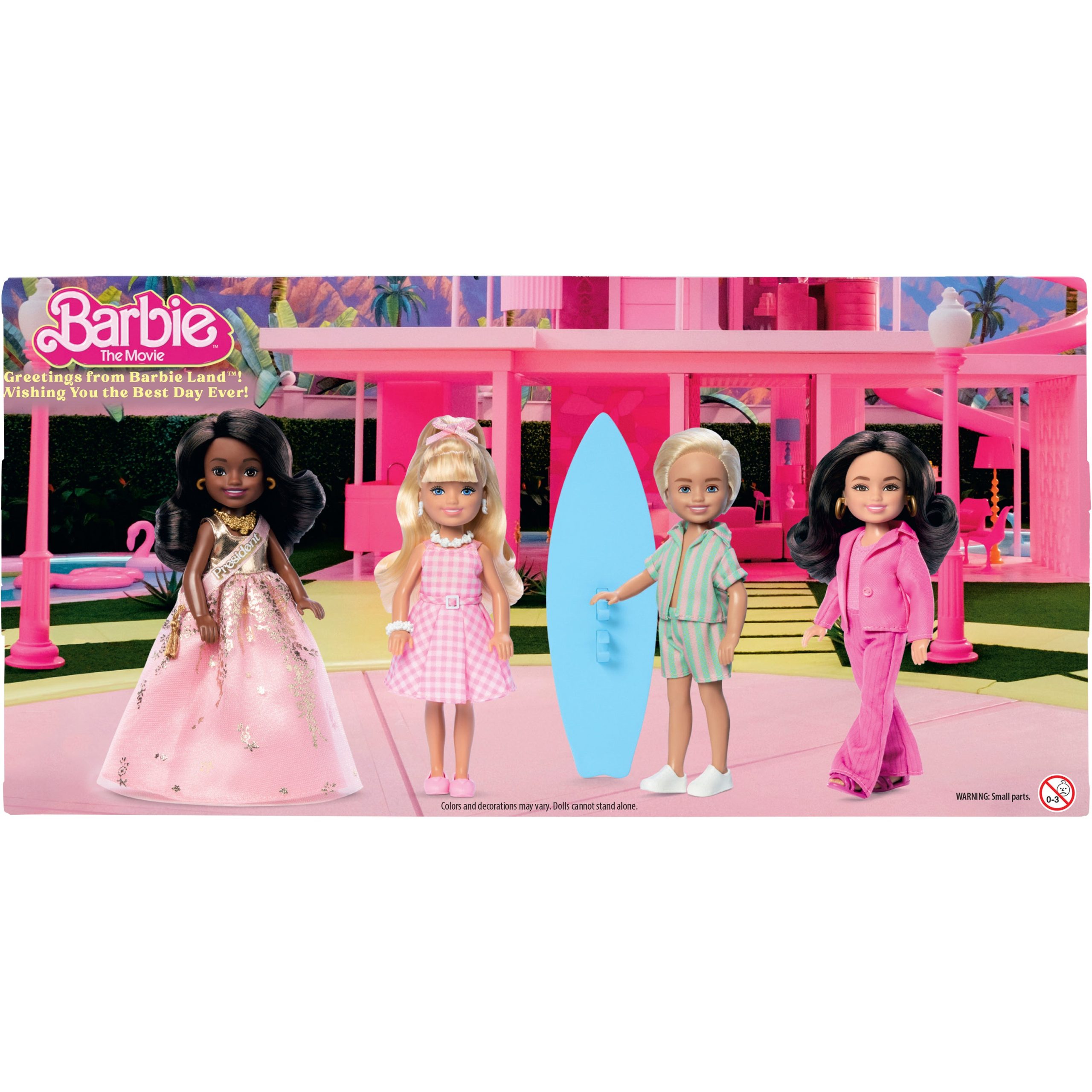 Barbie The Movie Chelsea Collectible 4-Pack Dolls. Includes Barbie. Ken. President Barbie. & Gloria Characters - Image 6