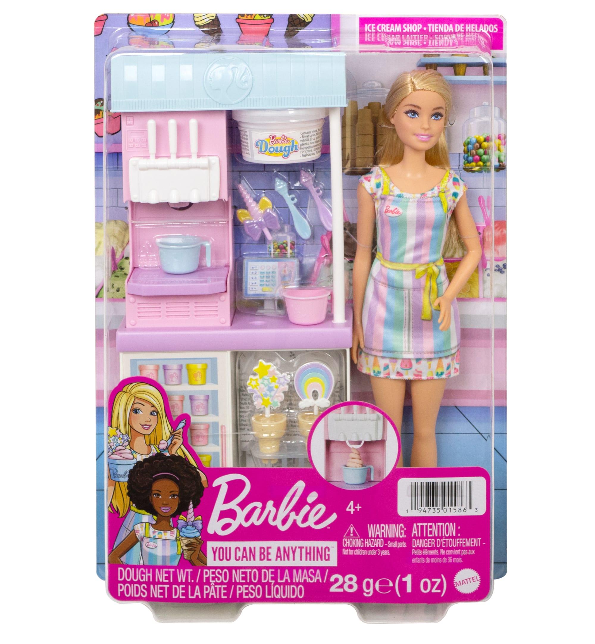 Barbie Ice Cream Shop Playset With 12 in Blonde Doll. Ice Cream Shop. Ice Cream Making Feature & Realistic Play Pieces - Image 6