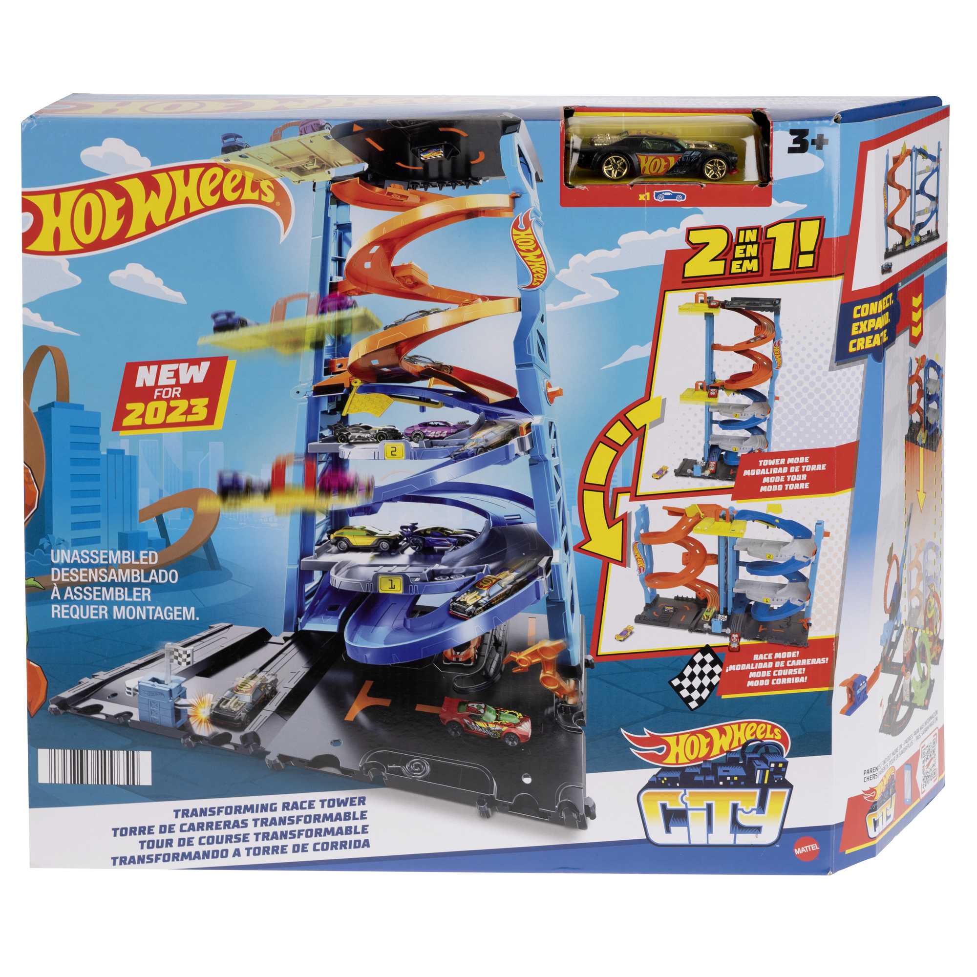 Hot Wheels City Track Set With 1 Toy Car. Transforming Race Tower Playset - Image 6