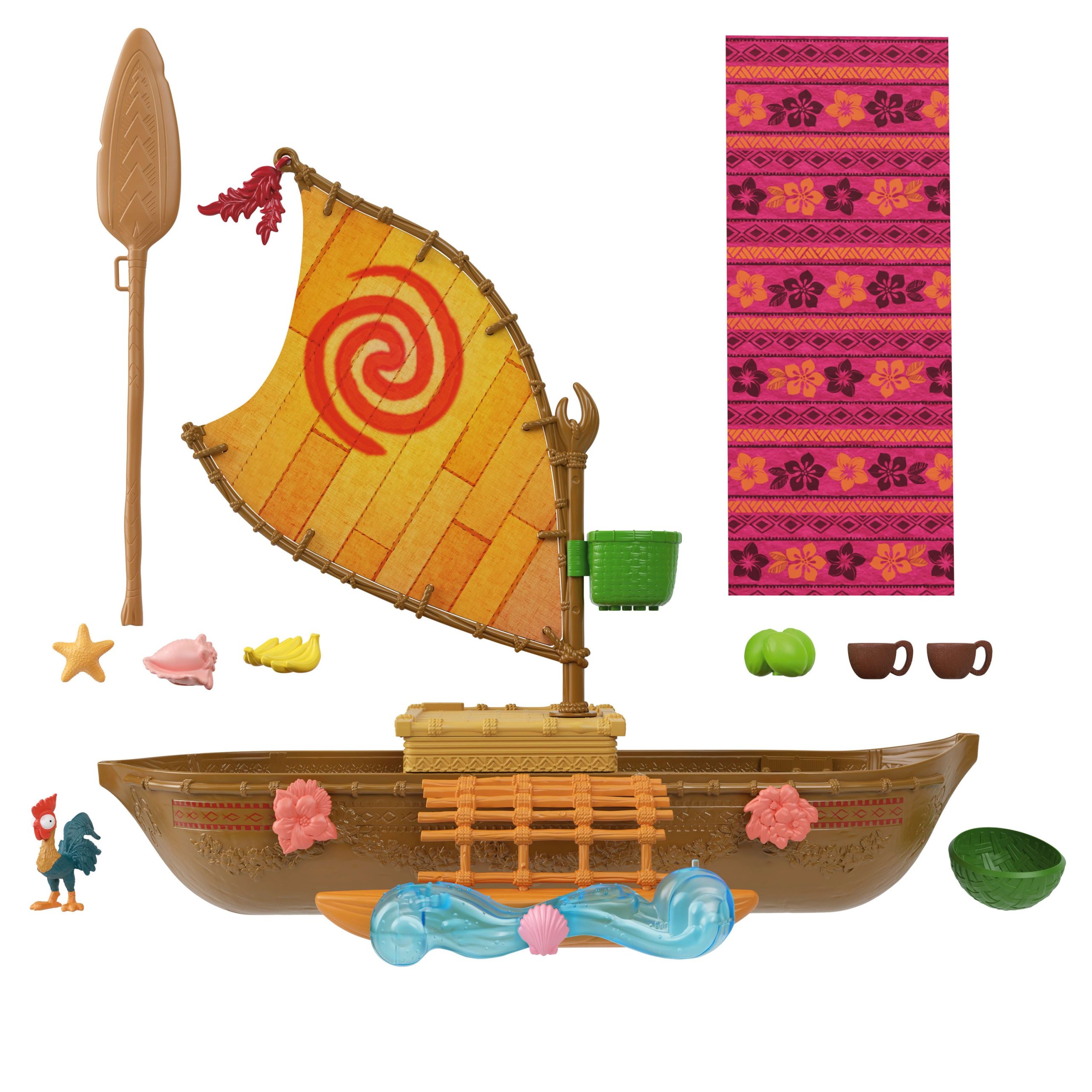 Disney Moana Floating Ocean Voyager Canoe Playset With 5 Play Areas. 9 Accessories & Animal Figure - Image 5