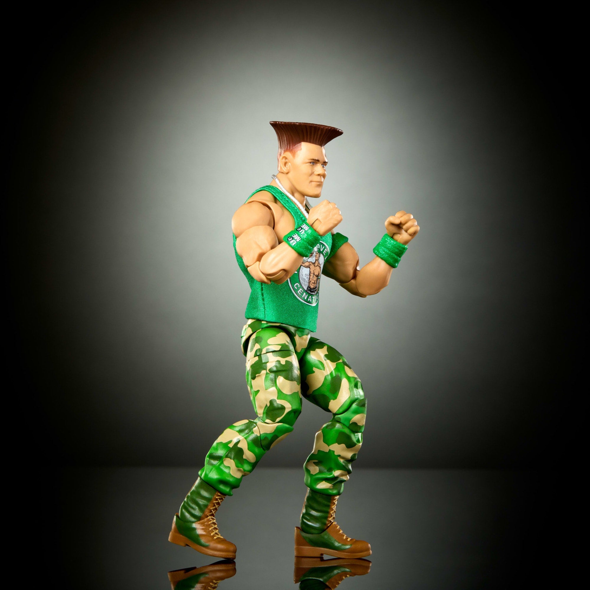 WWE X Street Fighter John Cena Action Figure & Accessories. 6-Inch Collectible Guile Mashup Set - Image 5
