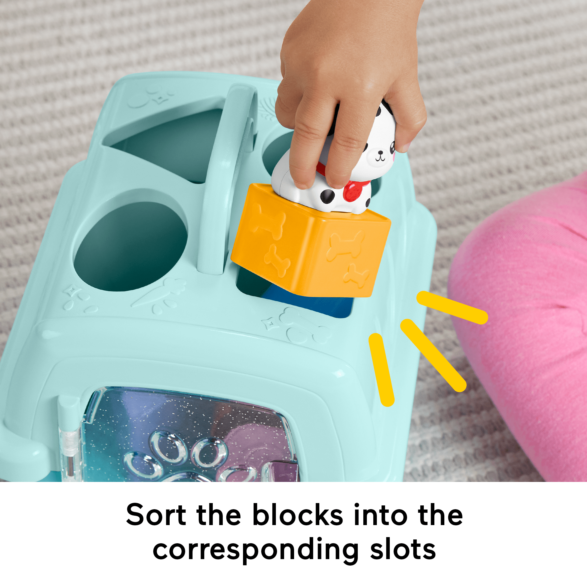 Fisher-Price Fp Pets Sort & Stow Pet Carrier Baby & Toddler Shape Sorting Toy. 8 Blocks - Image 3