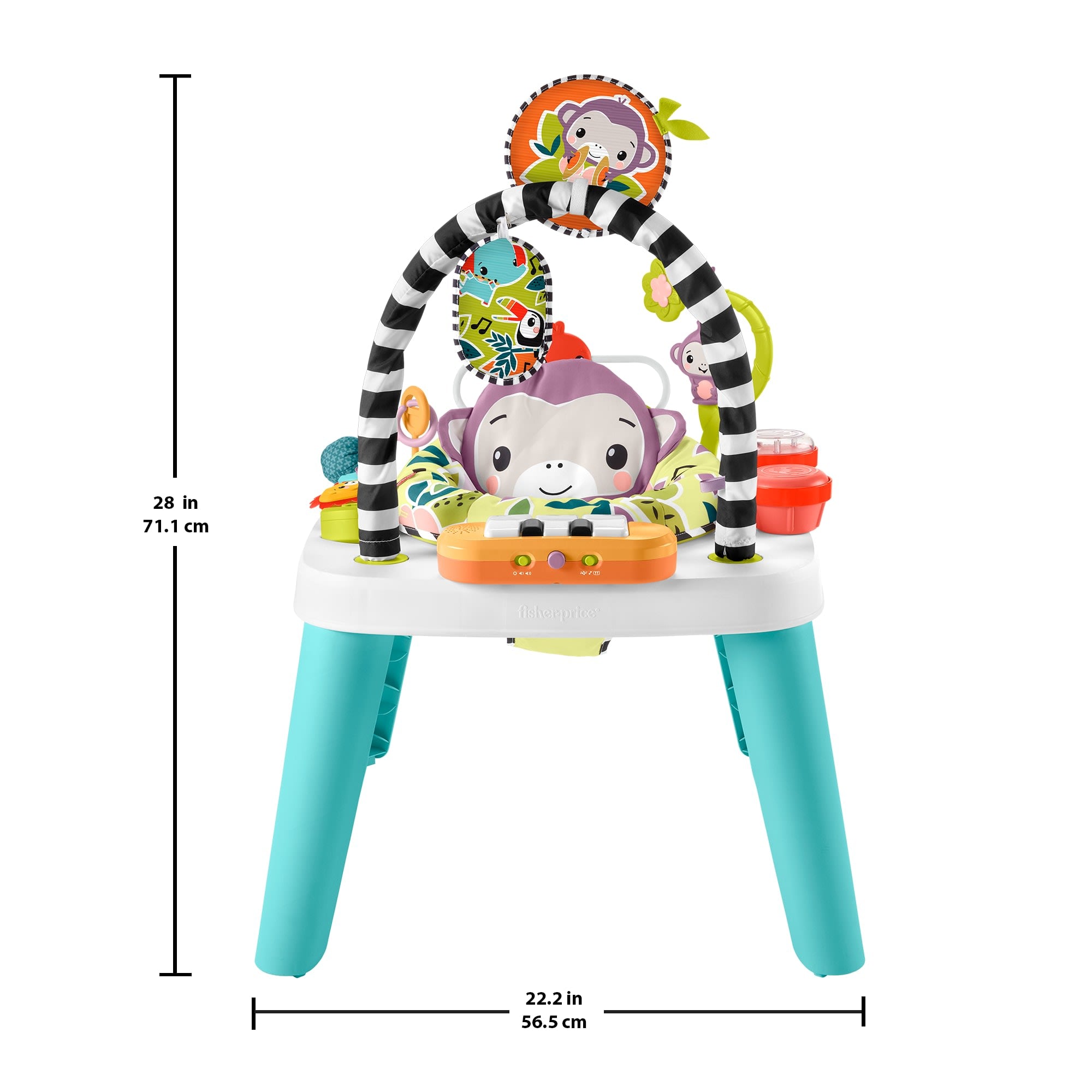Fisher-Price 2-in-1 Purple Monkey Musical Baby Activity Center & Toddler Play Table - Image 6