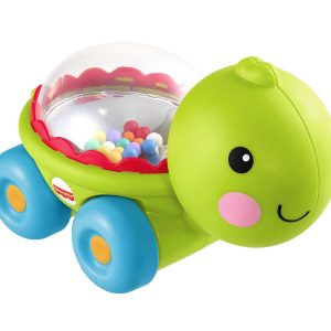 Fisher-Price Poppity Pop Turtle Push-Along Vehicle With Sounds For Infant Crawling Play