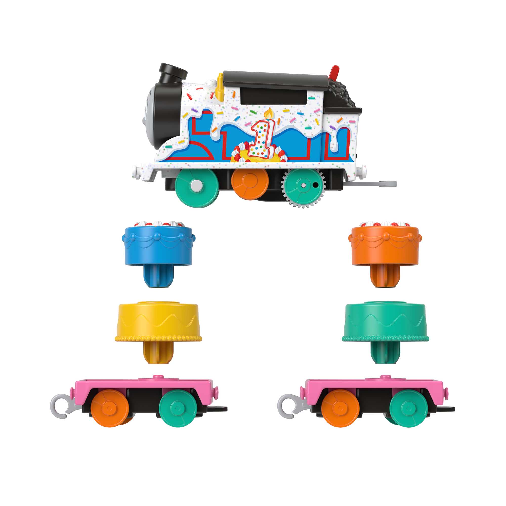 Thomas & Friends Wobbly Cake Thomas Motorized Toy Train Engine & Cargo For Preschool Kids - Image 2