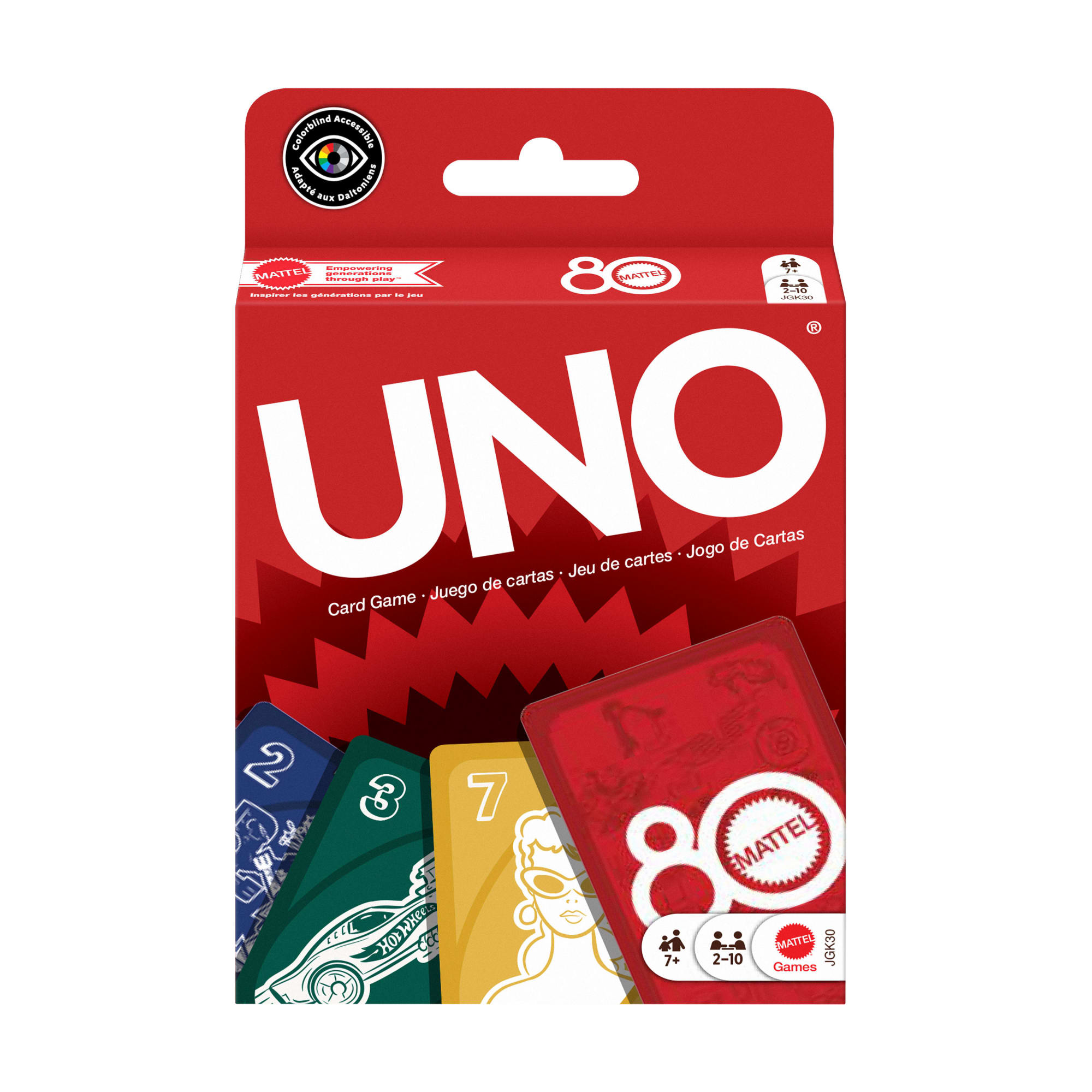 Uno® Jeu de Cartes Rouge Rubis 80Ans Mattel