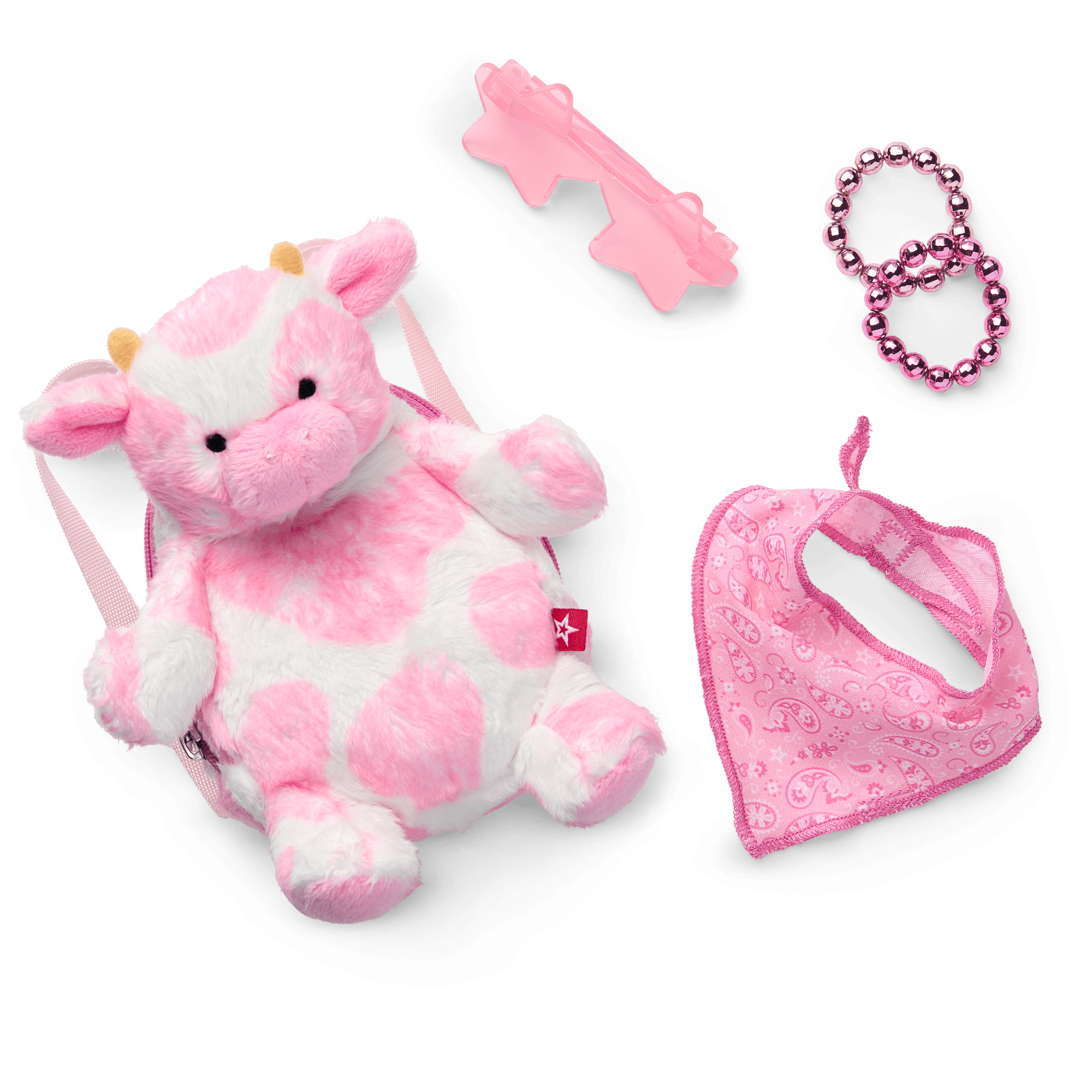 Glam Pink Cowgirl Outfit & Pink Spotted Cow Backpack & Accessory Set Bundle - Image 9