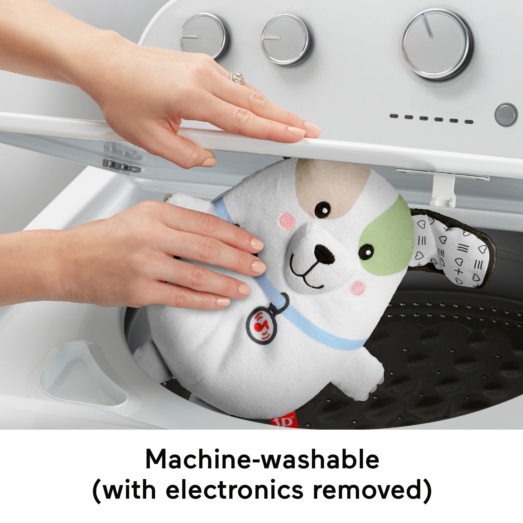 Fisher Price Calming Vibes Puppy Soother Portable Sound Machine Plush Toy For Newborns - Image 5