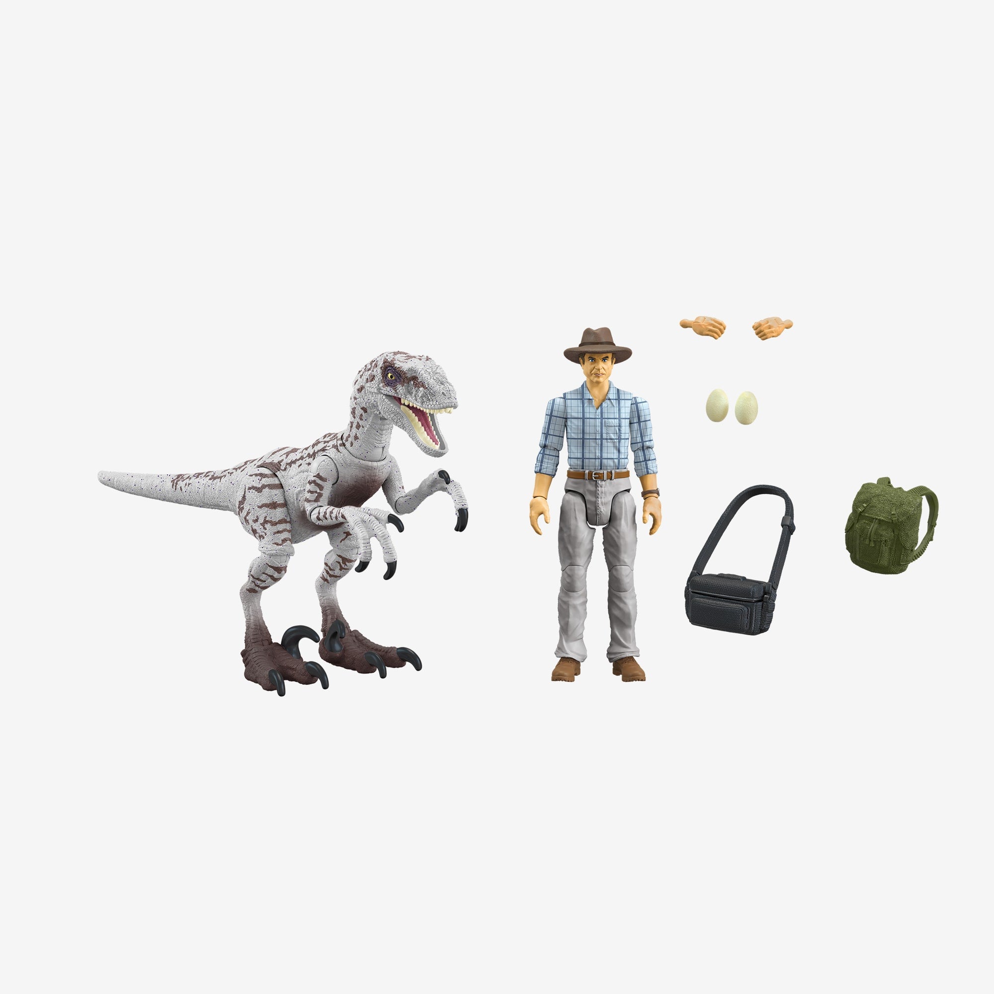 Jurassic World Toys Dr Grant & Raptor Figures Hammond Collection - Image 5