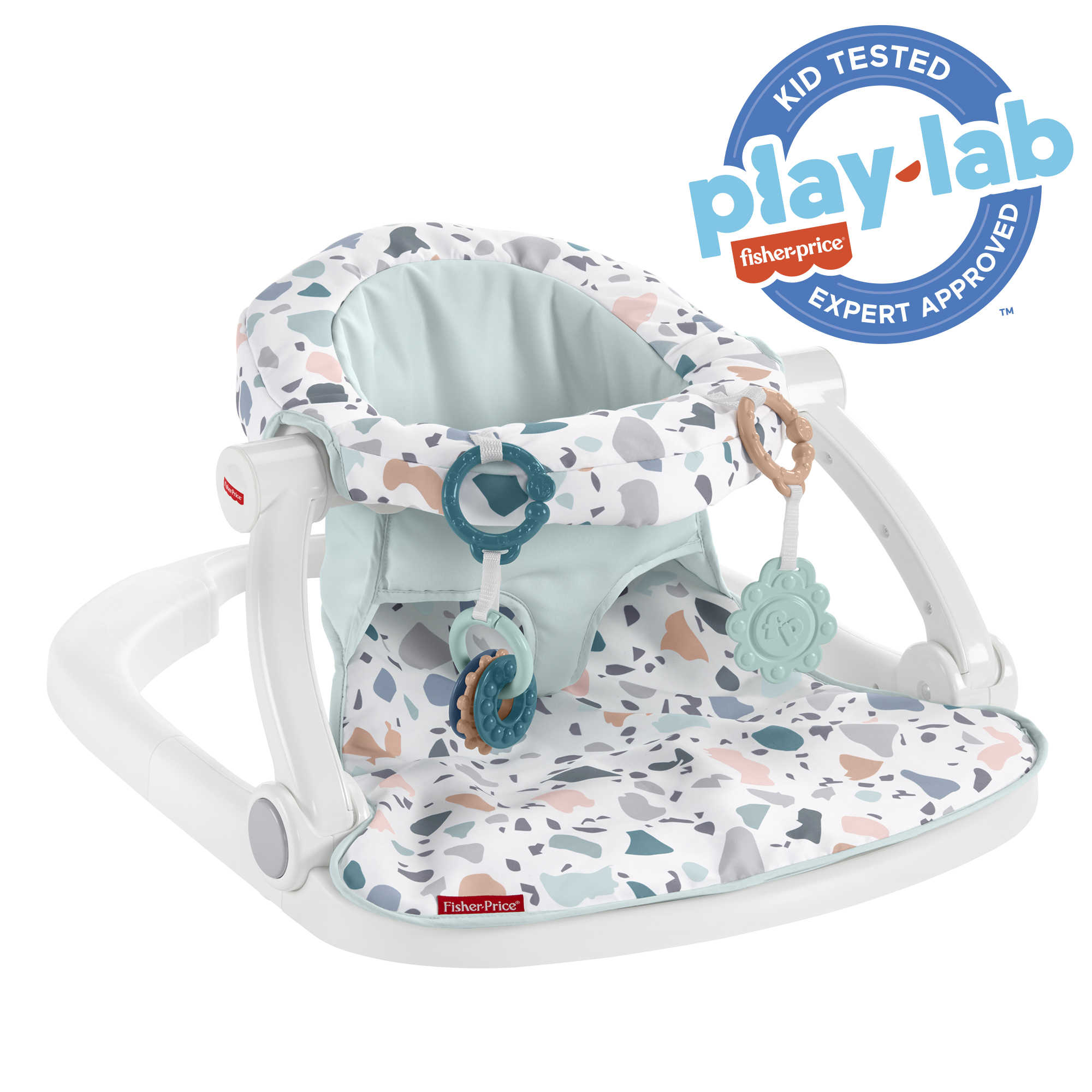 Fisher-Price Sit-Me-Up Floor Seat Portable Baby Chair With Toys. Pacific Pebble