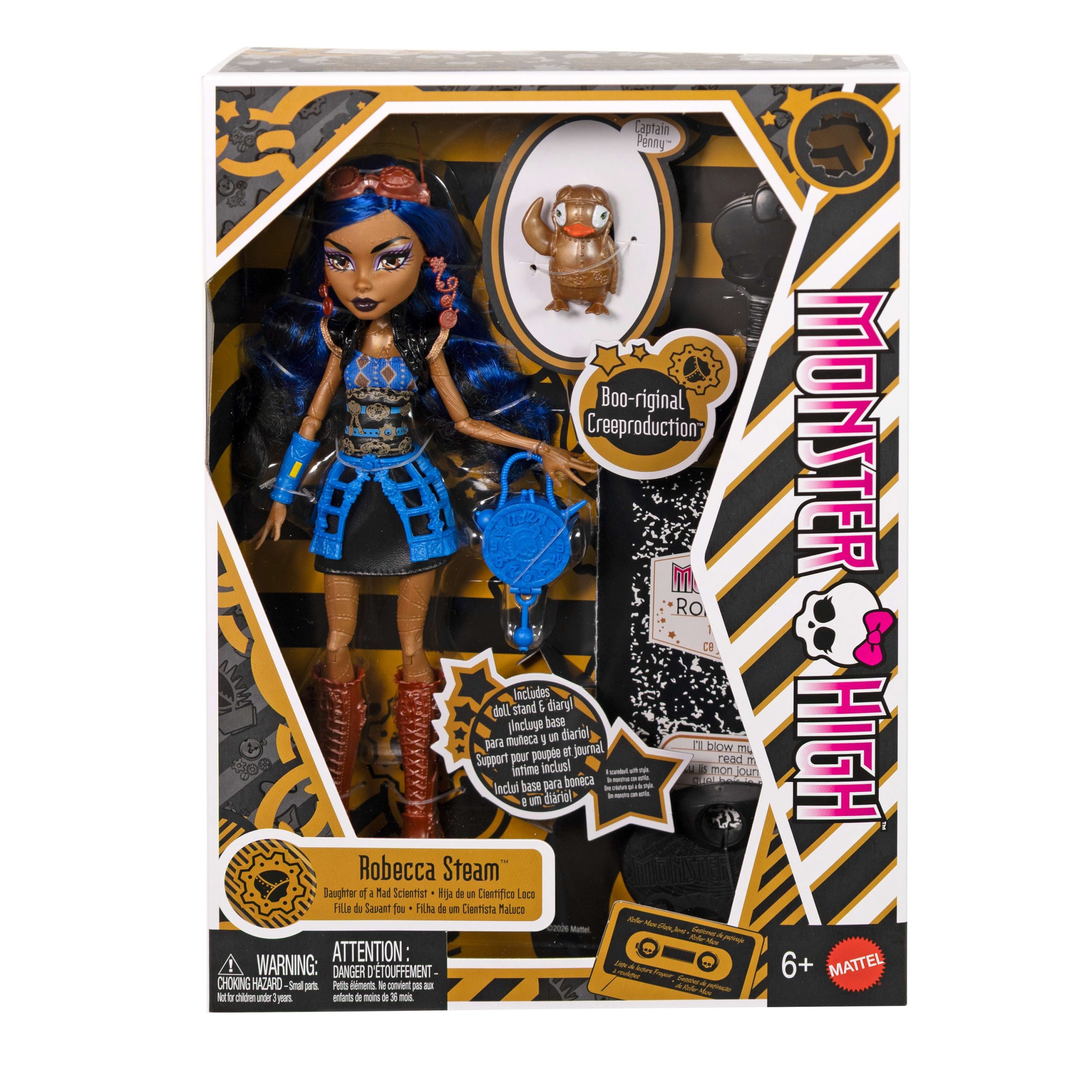 Monster High Boo-Riginal Creeproduction Robecca Steam Doll With Diary. Doll Stand And Pet - Image 6