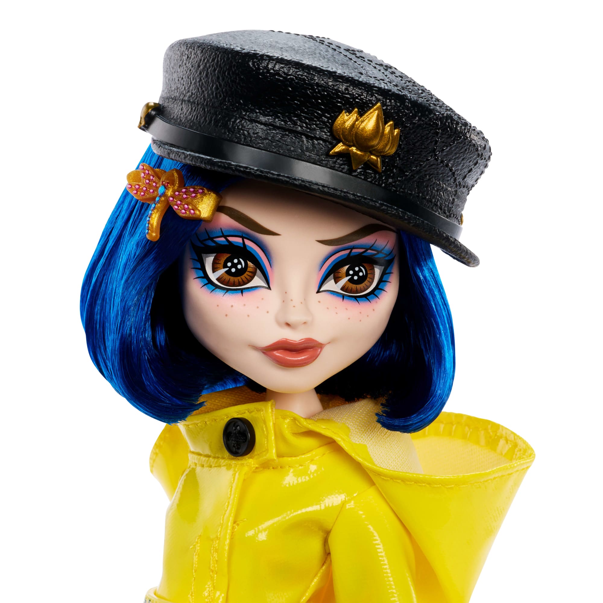 Monster High Skullector Coraline Collectible Doll in Yellow Raincoat With Cat - Sold Out - Image 2