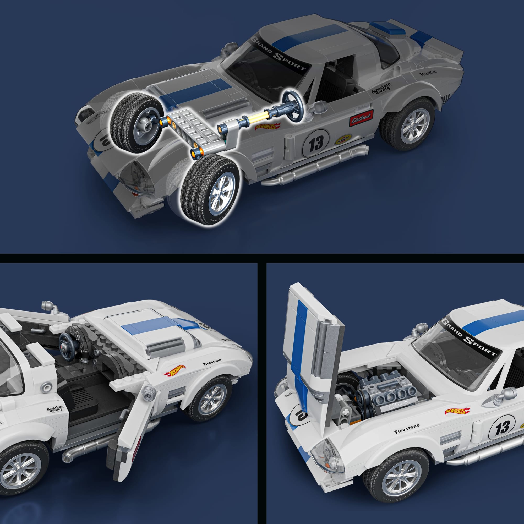 Mattel Brick Shop Hot WheelsJuguete de Construcción Elite 63 Corvette Grand Sport - Image 6