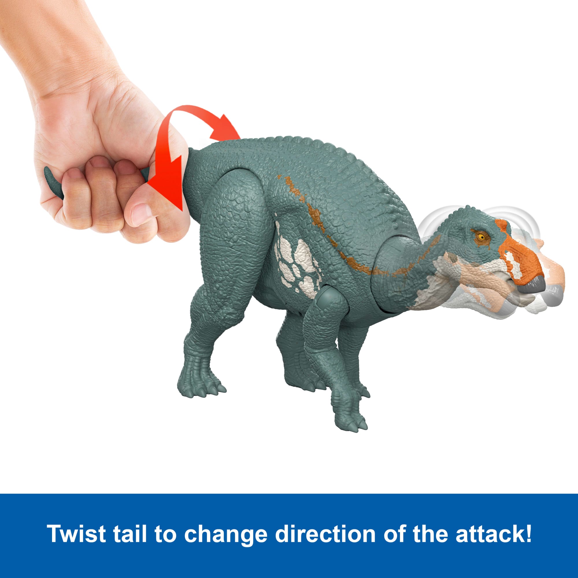 Jurassic World Rebirth Wild Roar Maiasaura Dinosaur Toy. Tail Controlled Attack Chomp & Sound - Image 4