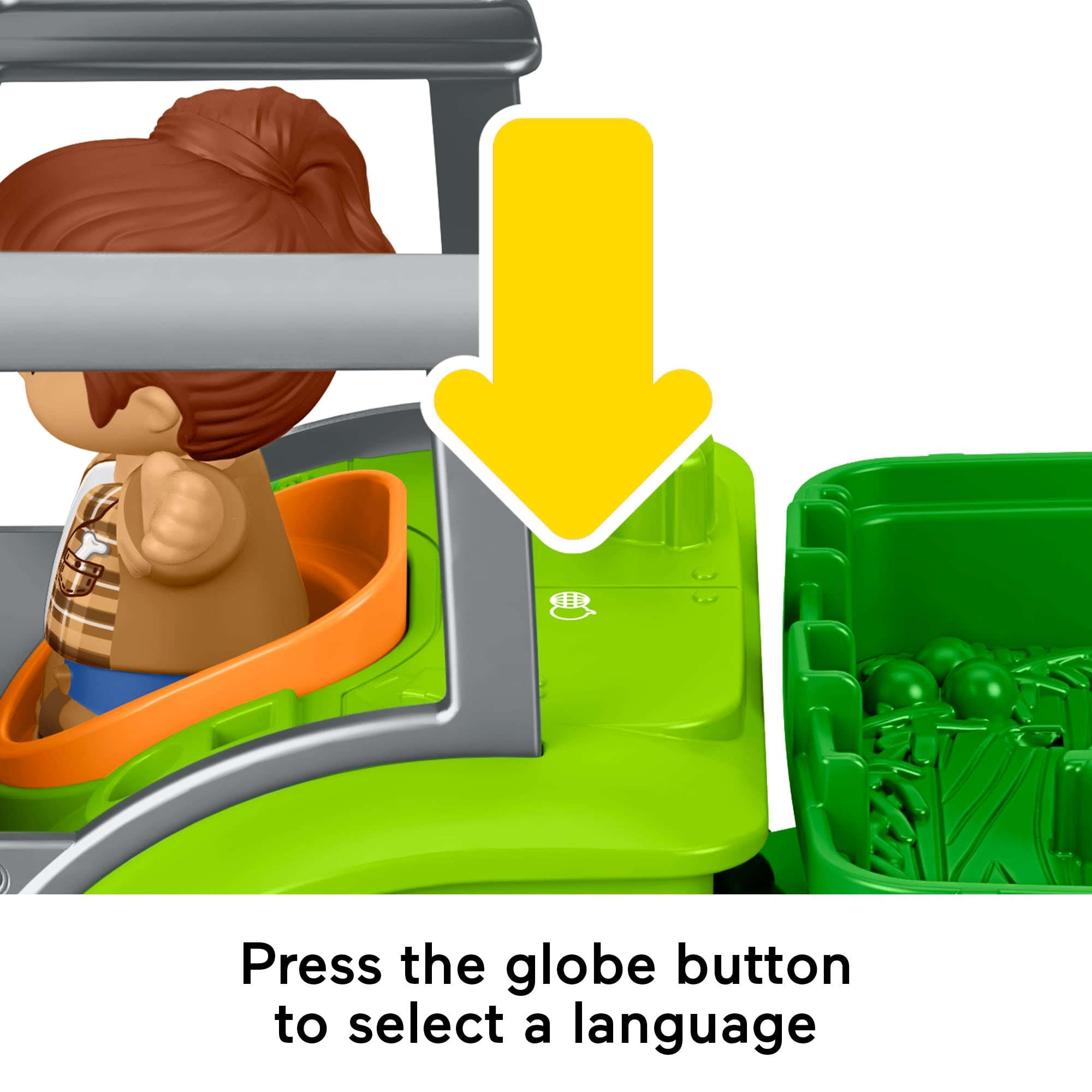 Fisher-Price Little People Push & Play Tractor. Musical Toy Farm Vehicle & 2 Figures For Toddlers. Multilanguage Version - Image 3