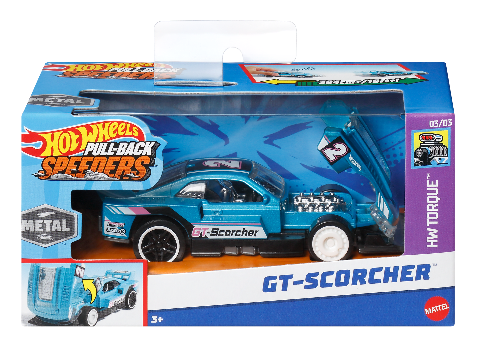 Hot Wheels Pull-Back Speeders Toy Car in 1:43 Scale. Pull Car Backward & Release To Race - Image 5