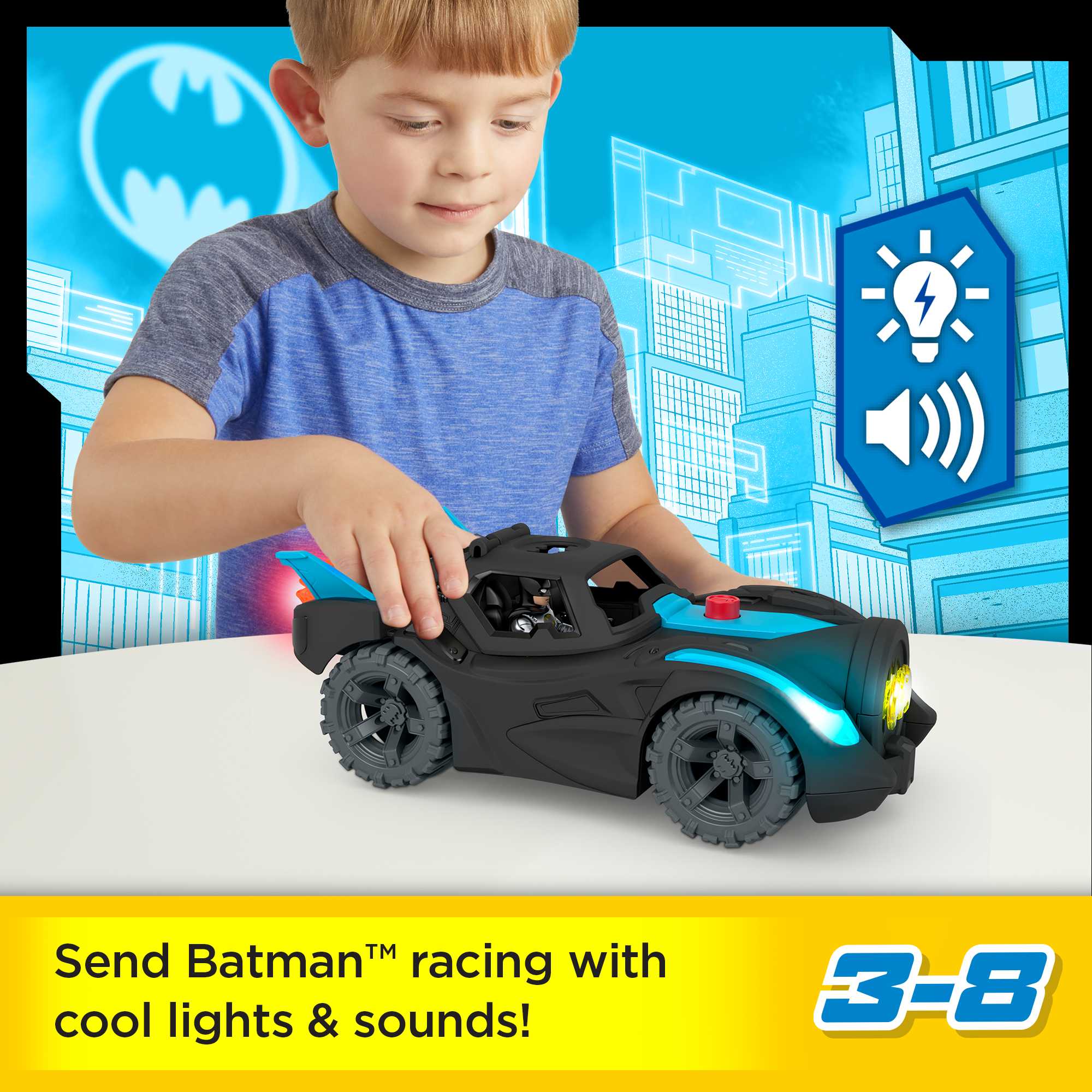 Fisher-Price Imaginext DC Super Friends Lights & Sounds Batmobile - Image 2