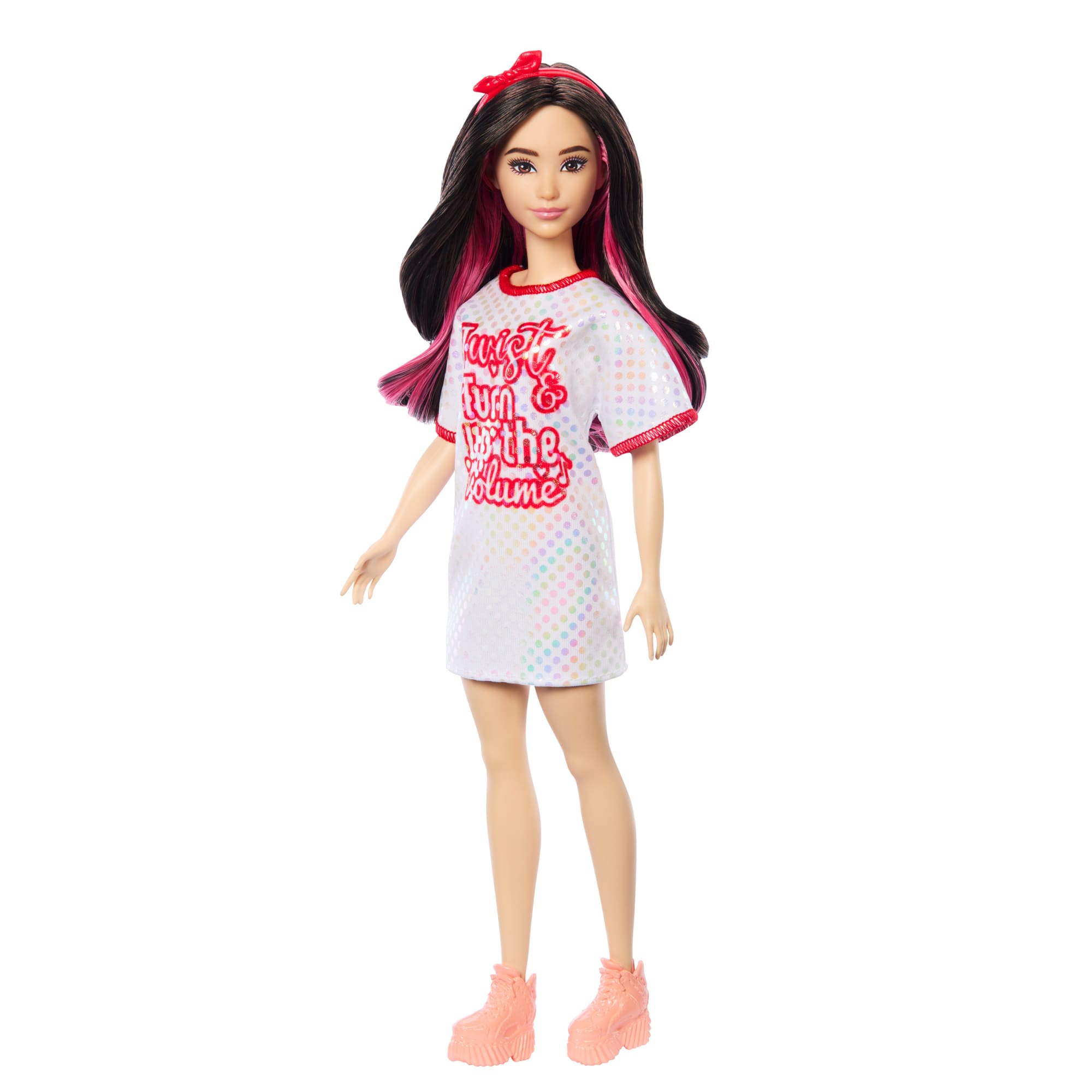 Barbie Fashionistas Doll #214. Black Wavy Hair With Twist 'n' Turn Dress & Accessories. 65Th Anniversary - Image 4