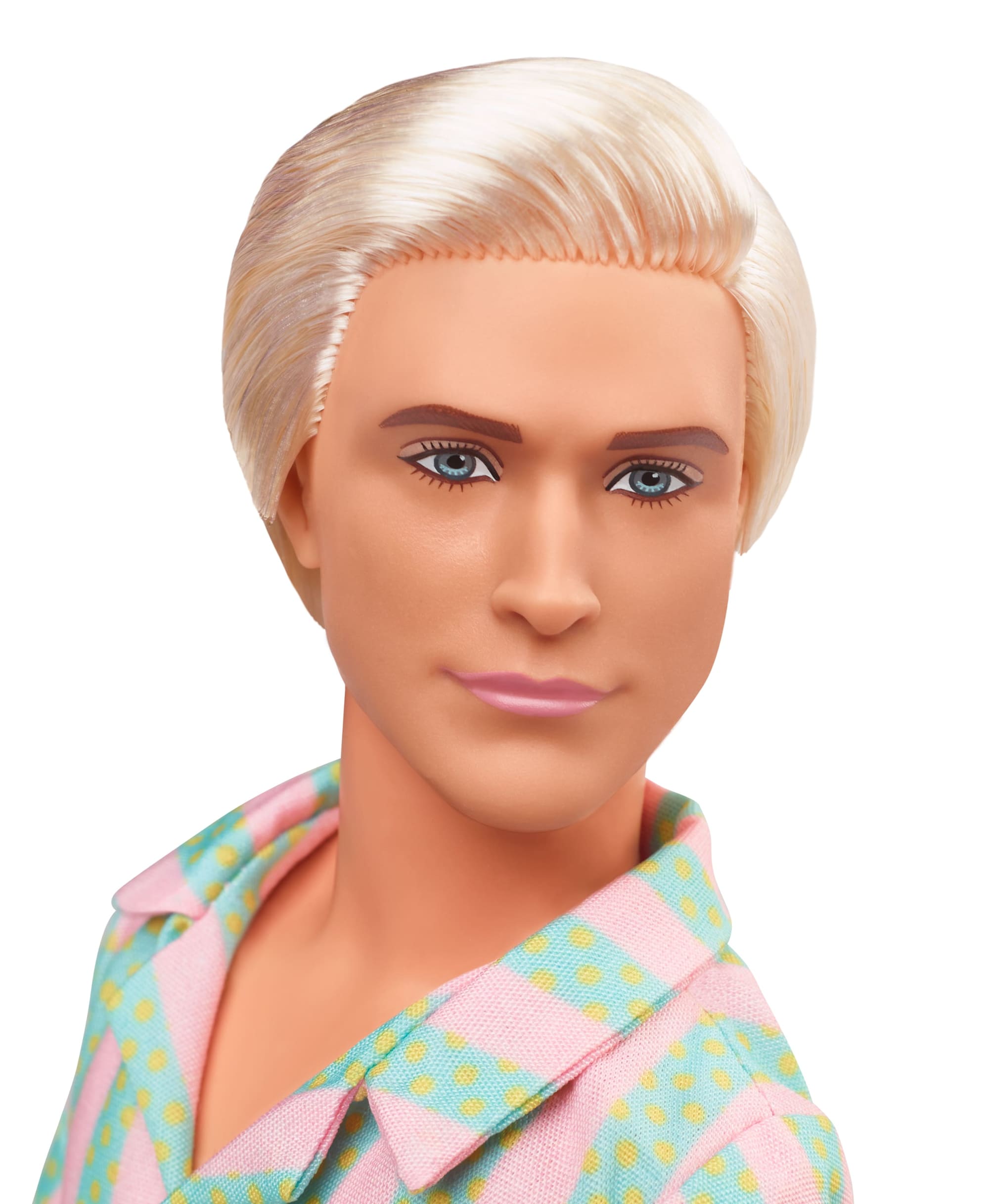 Barbie The Movie Ken Doll Wearing Pastel Striped Beach Matching Set - Image 2