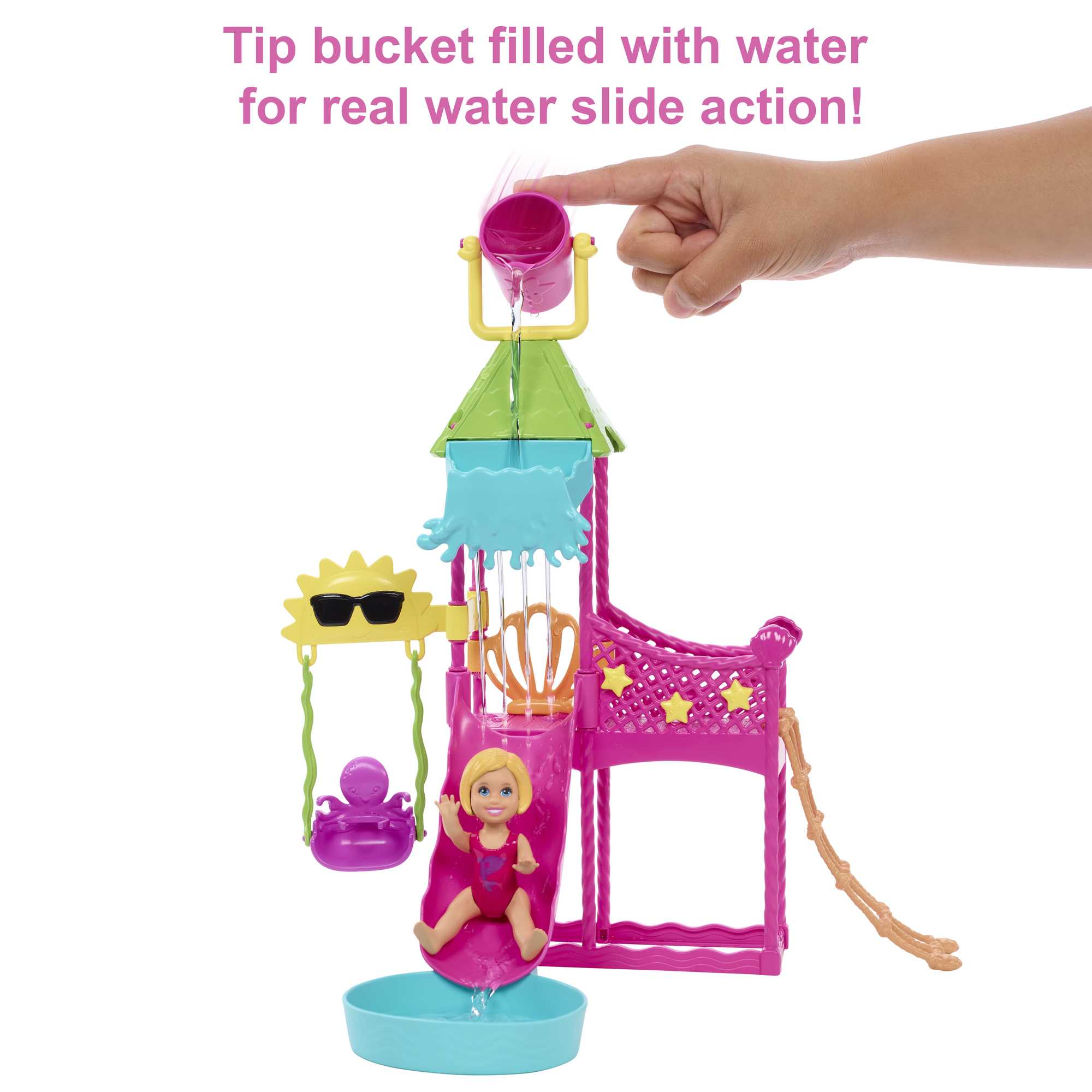 Barbie Toys. Skipper Doll And Waterpark Playset With Working Water Slide And Accessories. First Jobs - Image 2