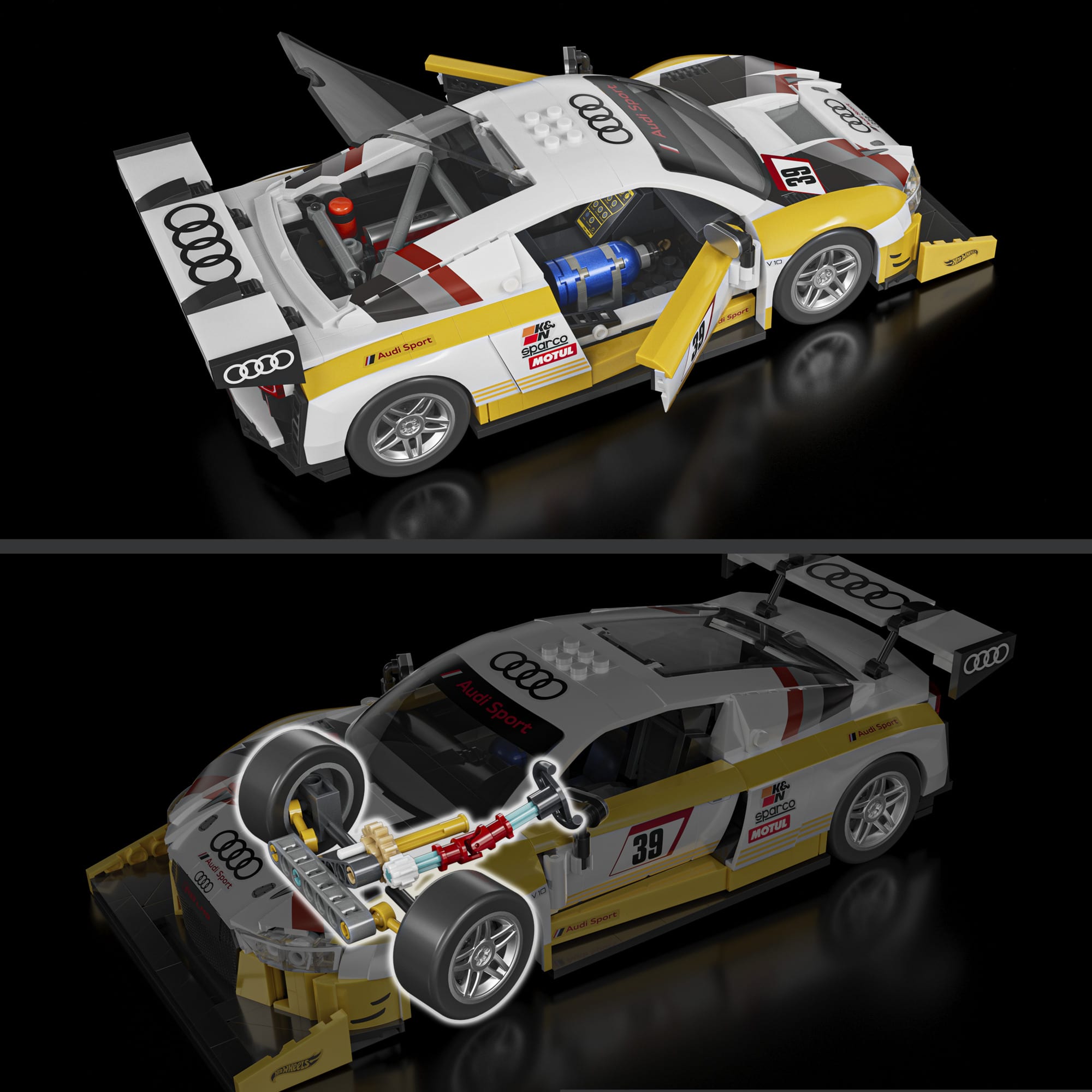 Mattel Brick Shop Hot Wheels '15 Audi R8 LMS Building Set - Image 6