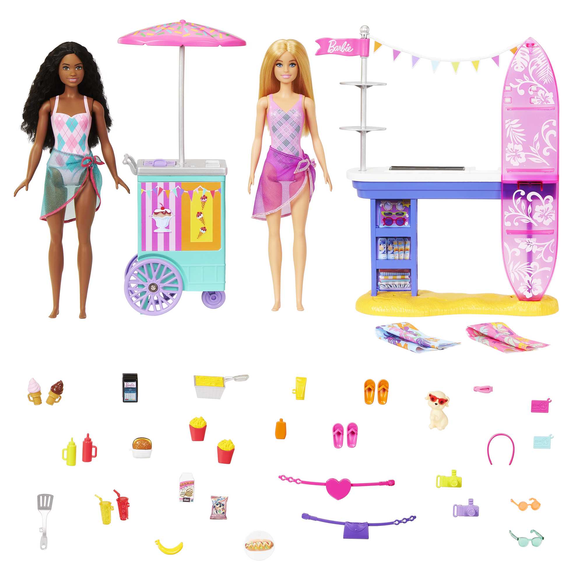 Barbie Coffret de Jeu Promenade à La Plage. Brooklyn et Malibu - Image 3