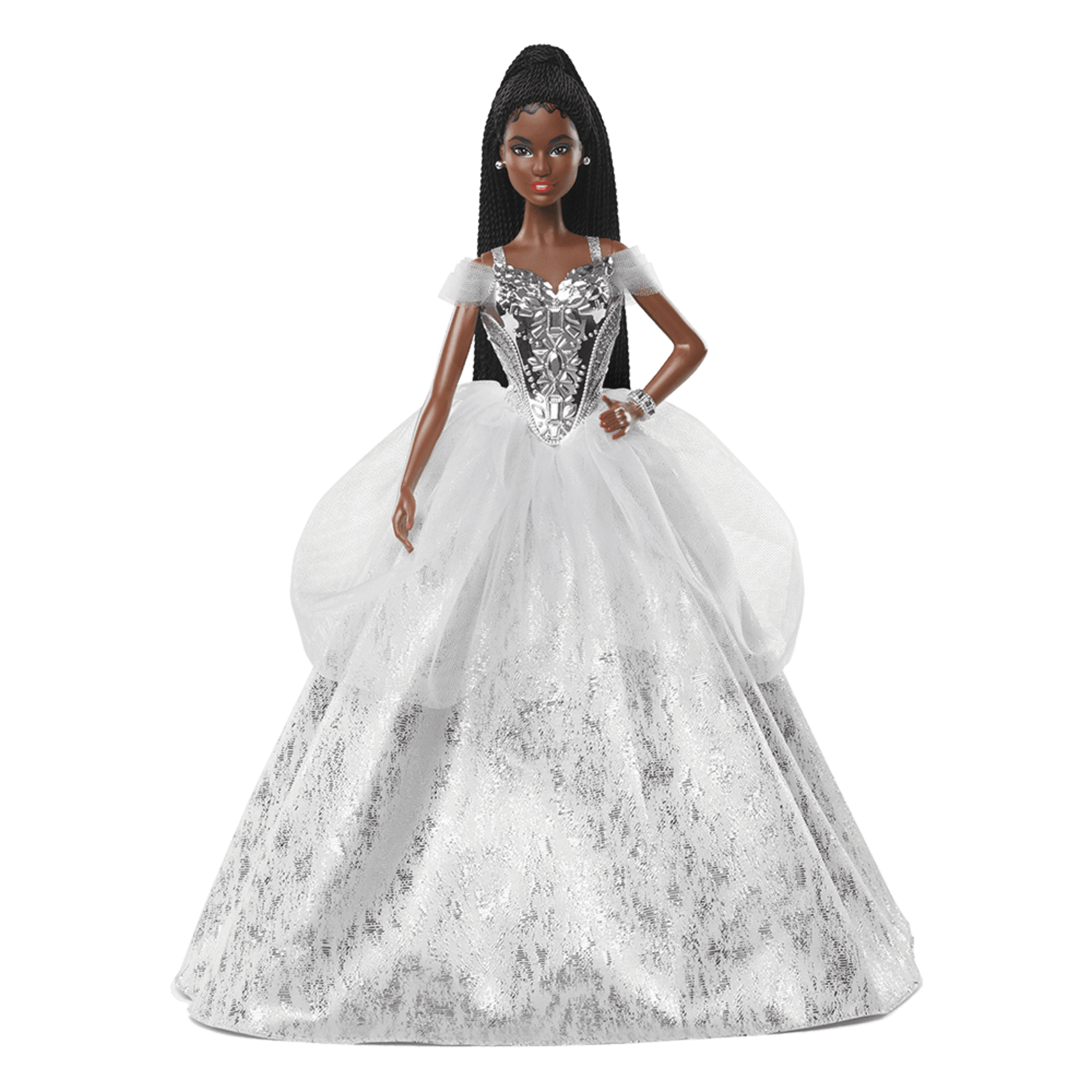 2021 Holiday Barbie Doll. Brunette Braids