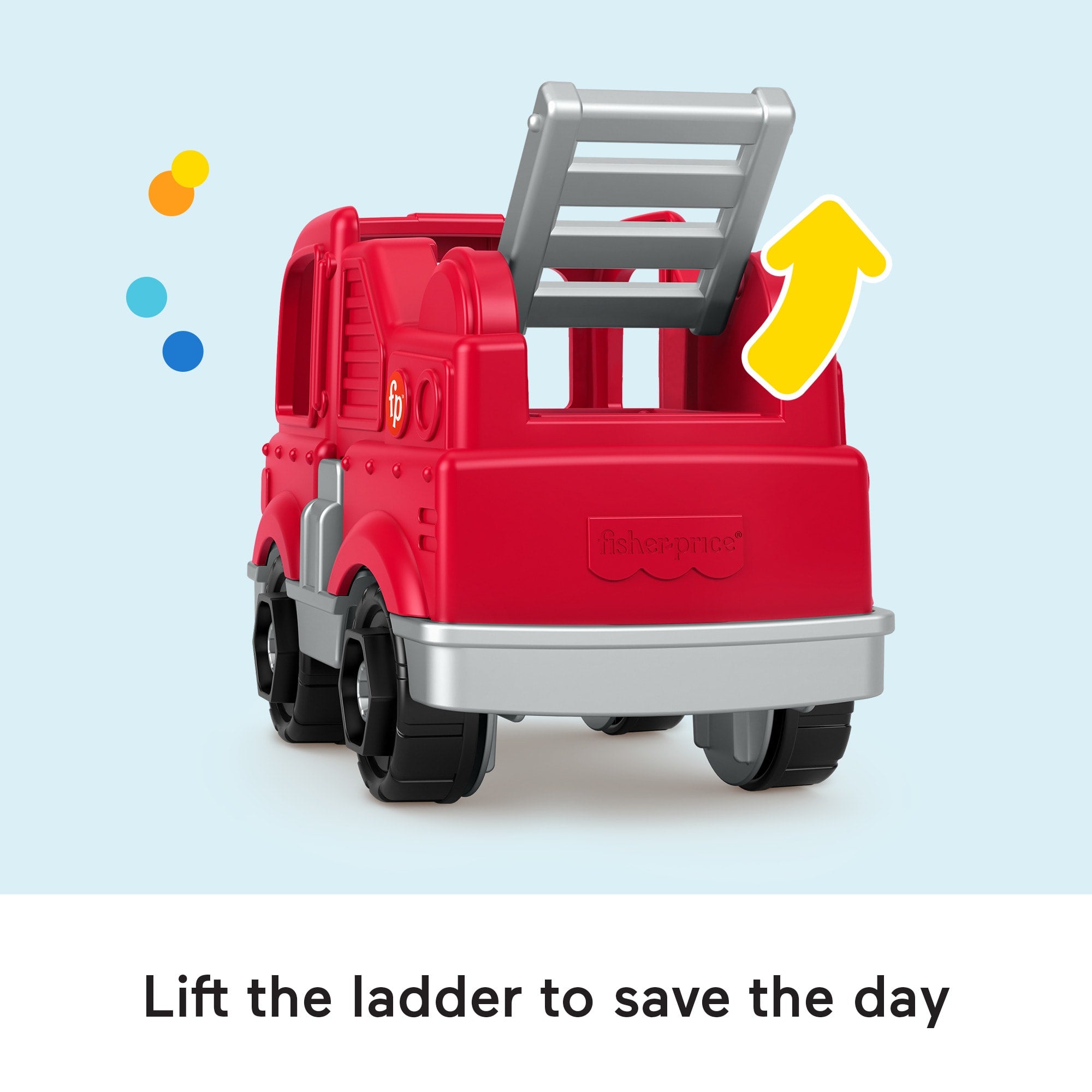 Fisher-Price Little People Toy Firetruck & Firefighter Figure Set For Toddlers. 2 Pieces - Image 3
