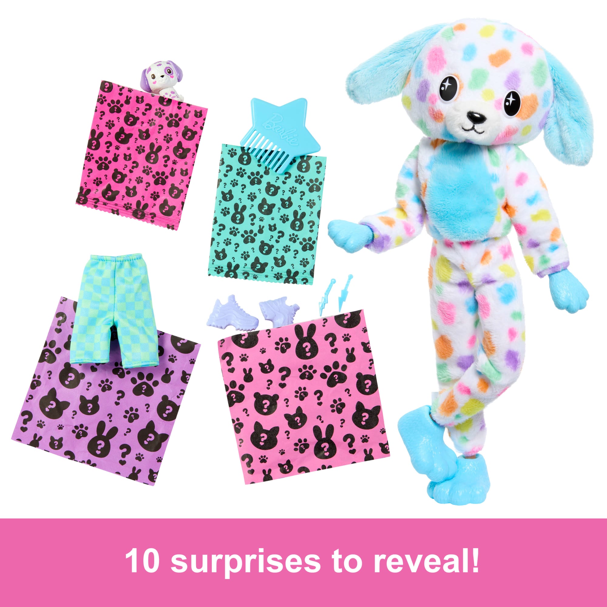 Barbie Cutie Reveal Doll. Dalmatian Costume & Accessories. Color Dream Series With 10 Surprises - Image 3