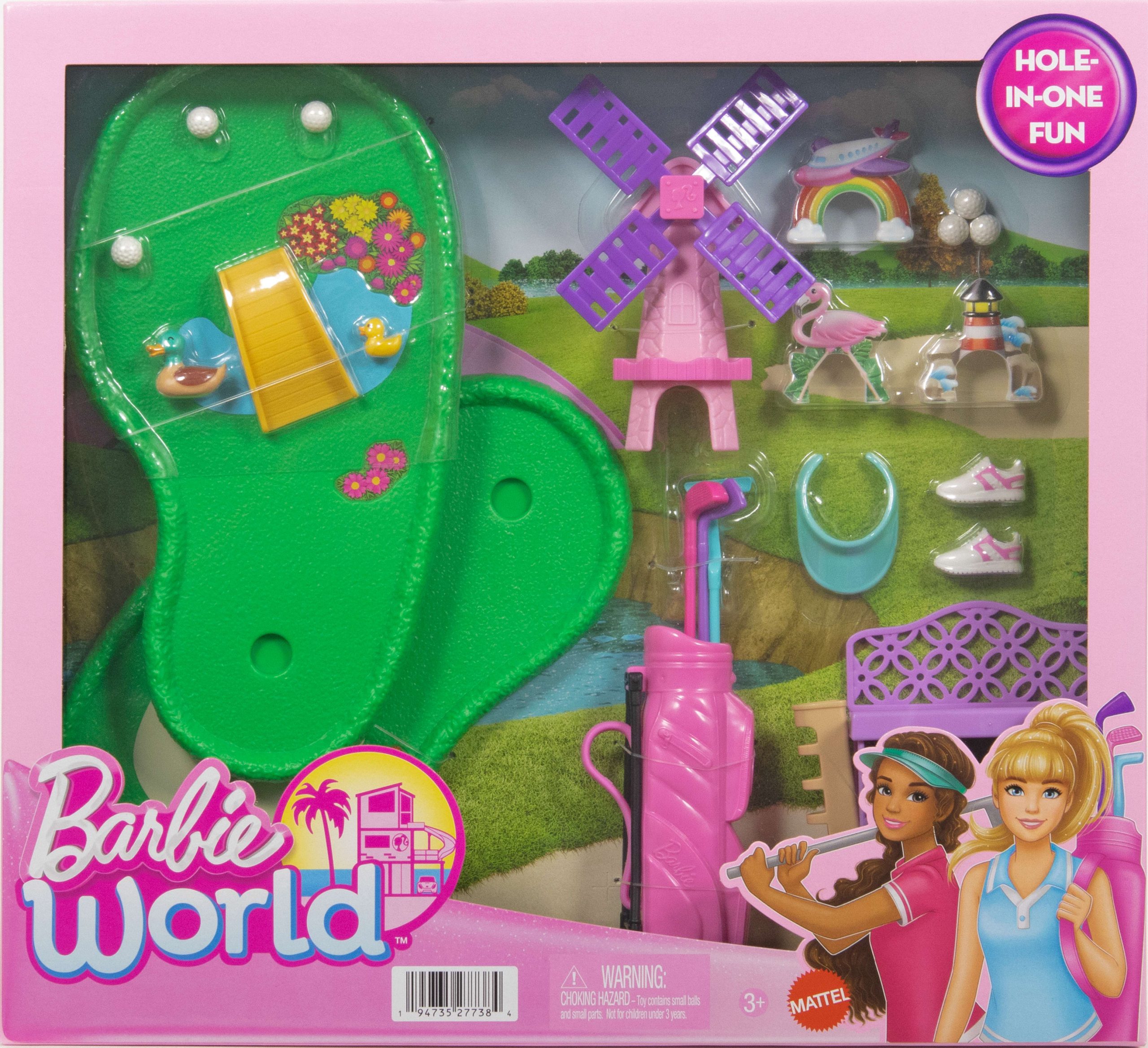 Barbie World Mini Golf Toy Playset With 22 Pieces Including Clubs. Balls. Visor. Shoes. & More - Image 6