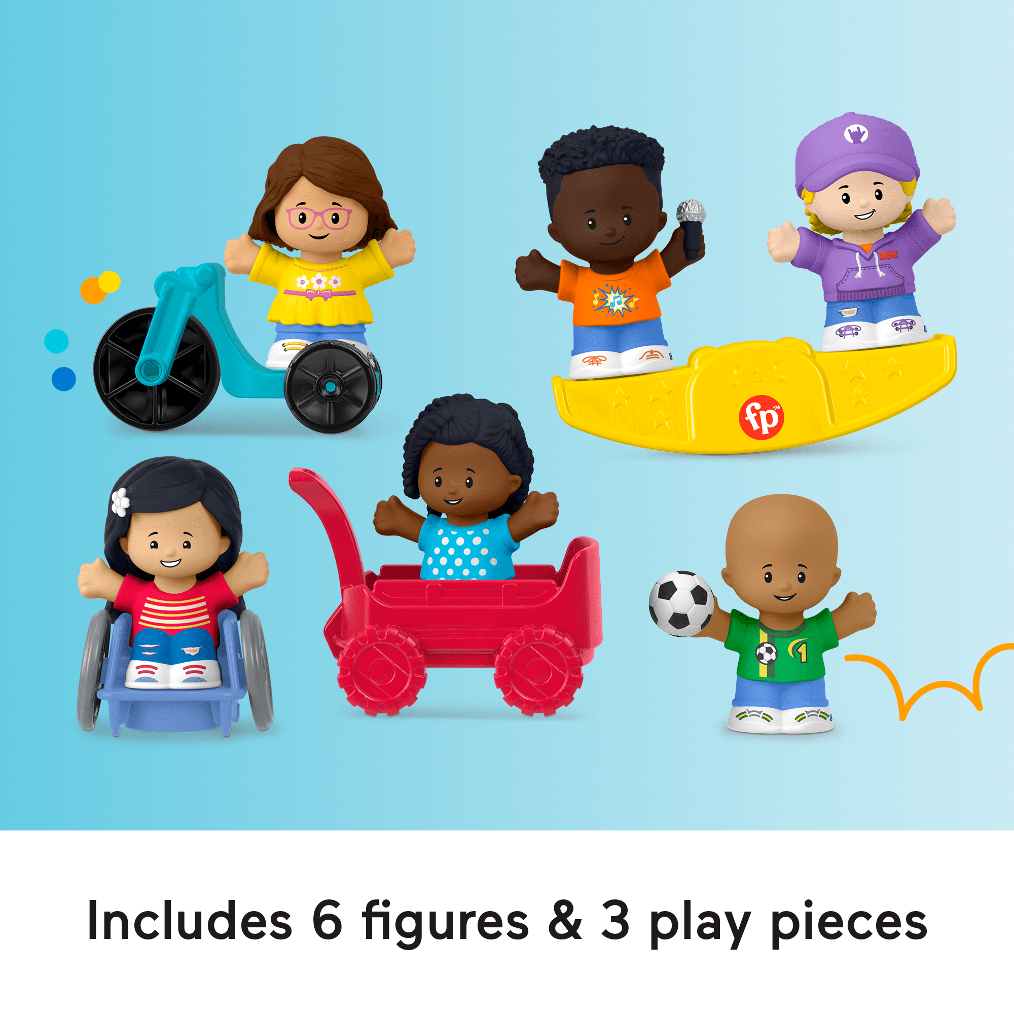 Fisher-Price Little People Play For All Figure And Accessory Pack For Toddlers. 9 Pieces - Image 11