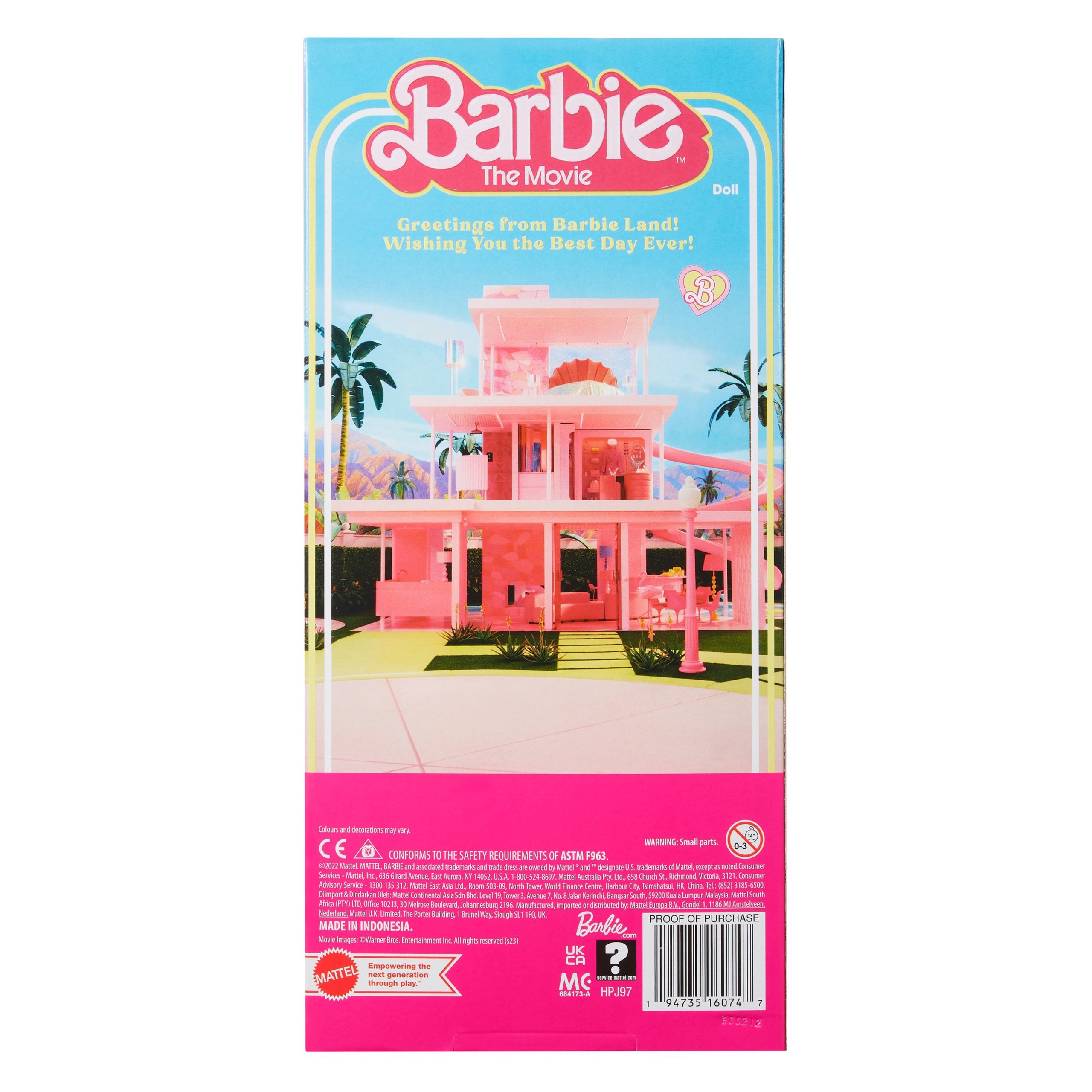 Barbie The Movie Ken Doll Wearing Pastel Striped Beach Matching Set - Image 5