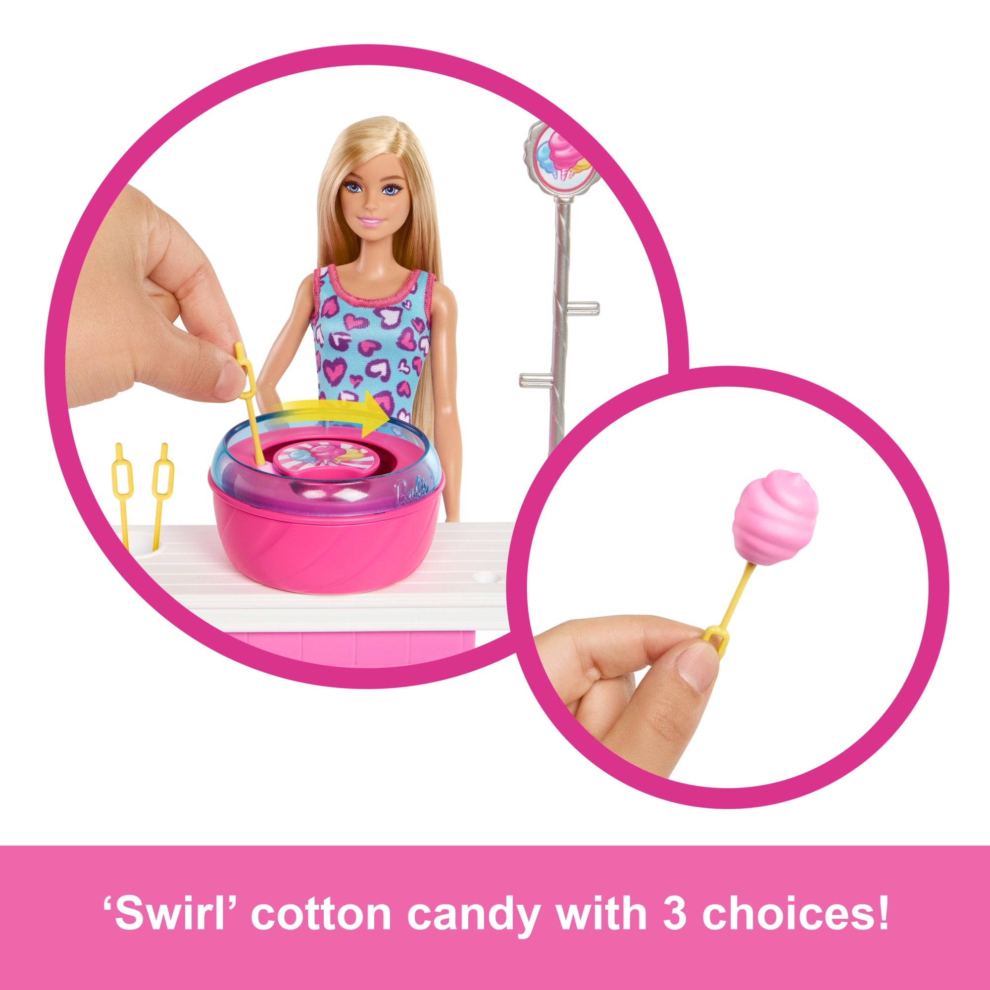 Barbie Mysteries: Beach Detectives Barbie Malibu Doll. Cotton Candy Game Playset & Accessories - Image 4