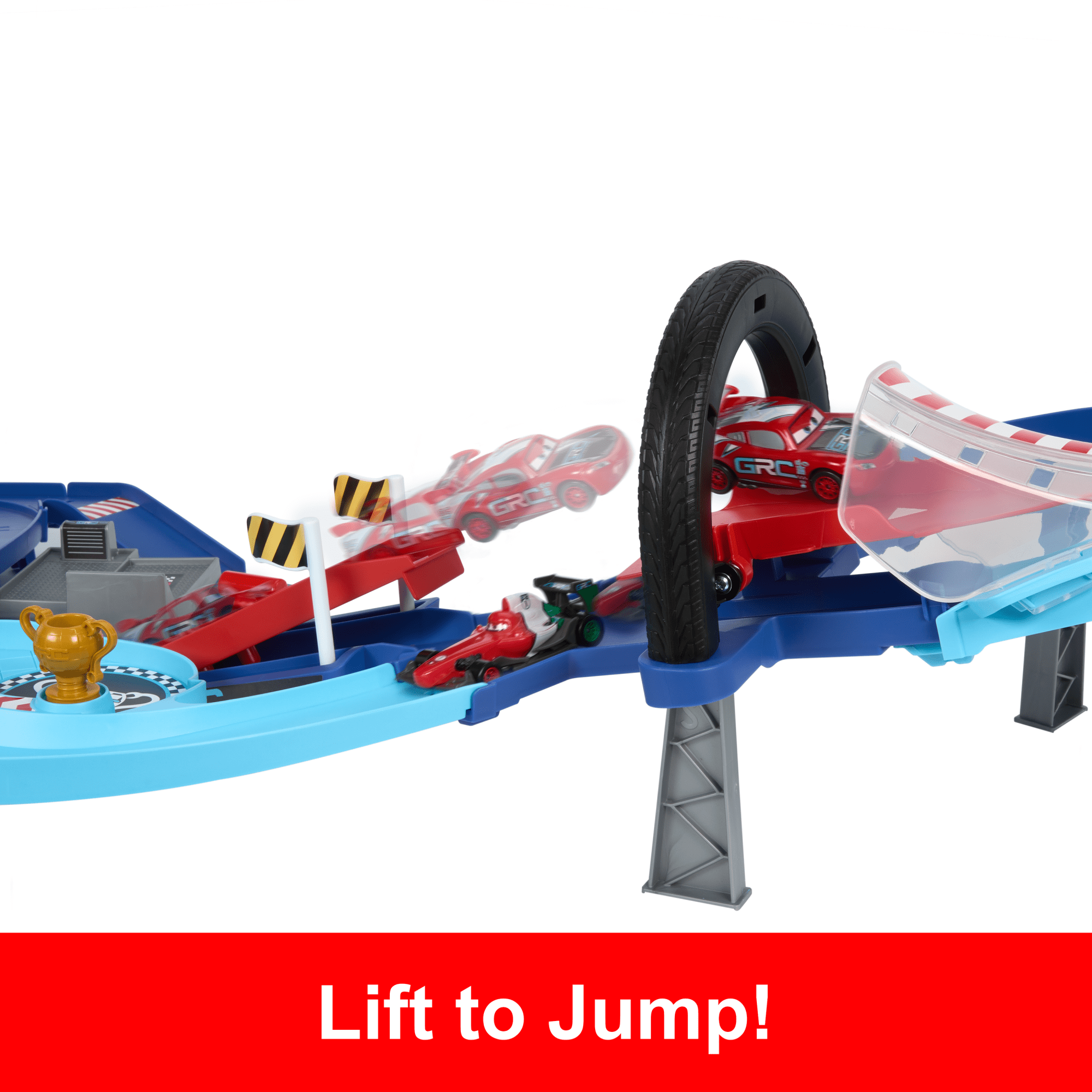 Disney And Pixar Cars Grc Jumping Raceway Playset With 2 Toy Vehicles. Includes Lightning Mcqueen - Image 3