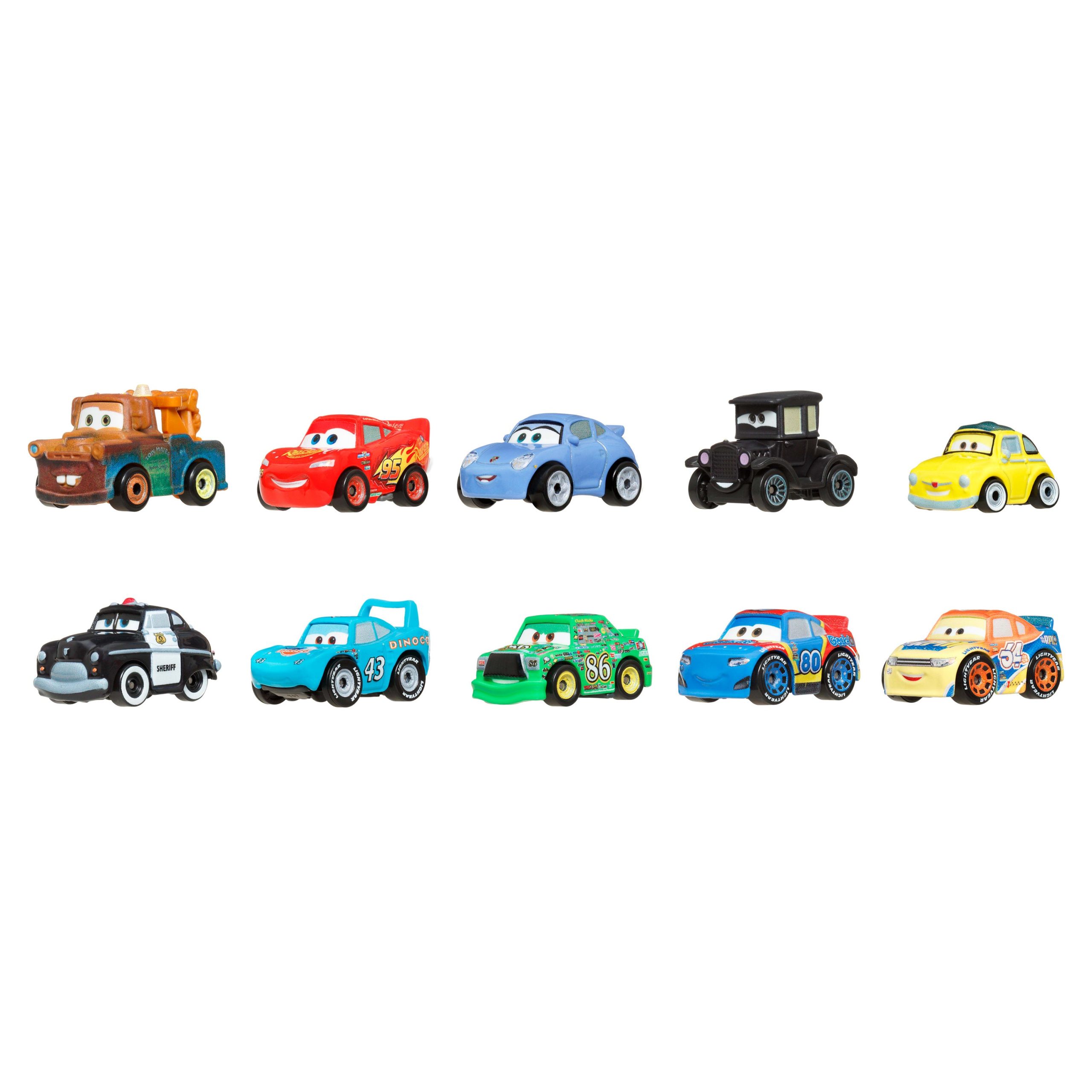 Disney And Pixar Cars Mini Racers 10-Pack. Set Of 10 Toy Vehicles From The Movie