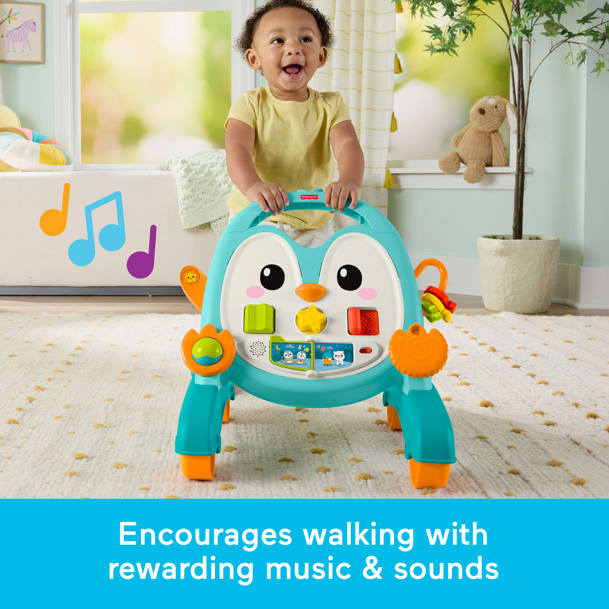 Fisher-Price 2-In-1 Musical Penguin Activity Walker. Baby To Toddler Push Along Toy - Image 4