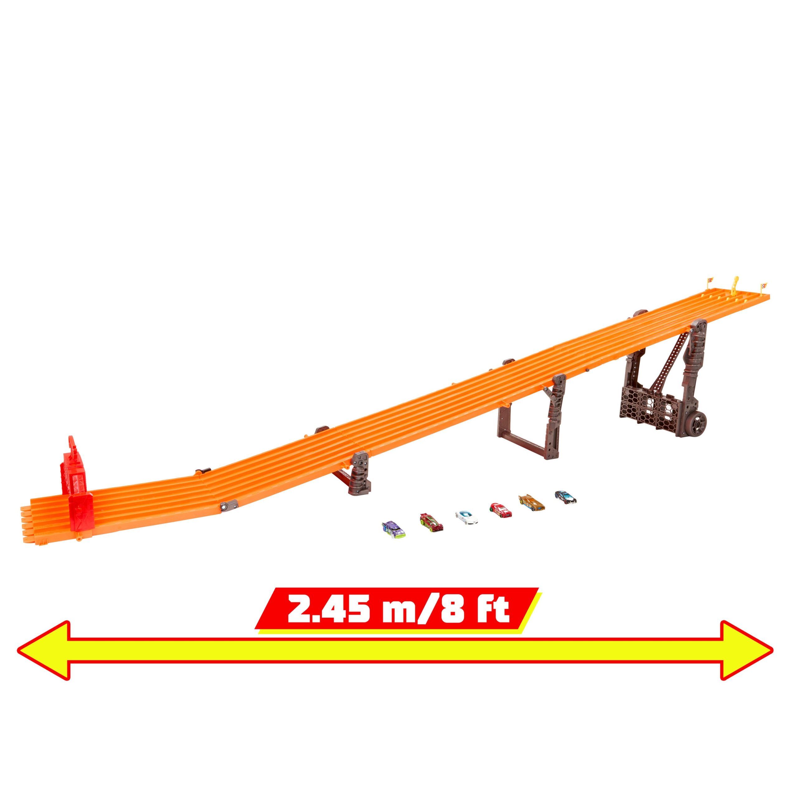 Hot Wheels Super 6-Lane Raceway. 8-Ft Track With 6 Toy Cars in 1:64 Scale - Image 2