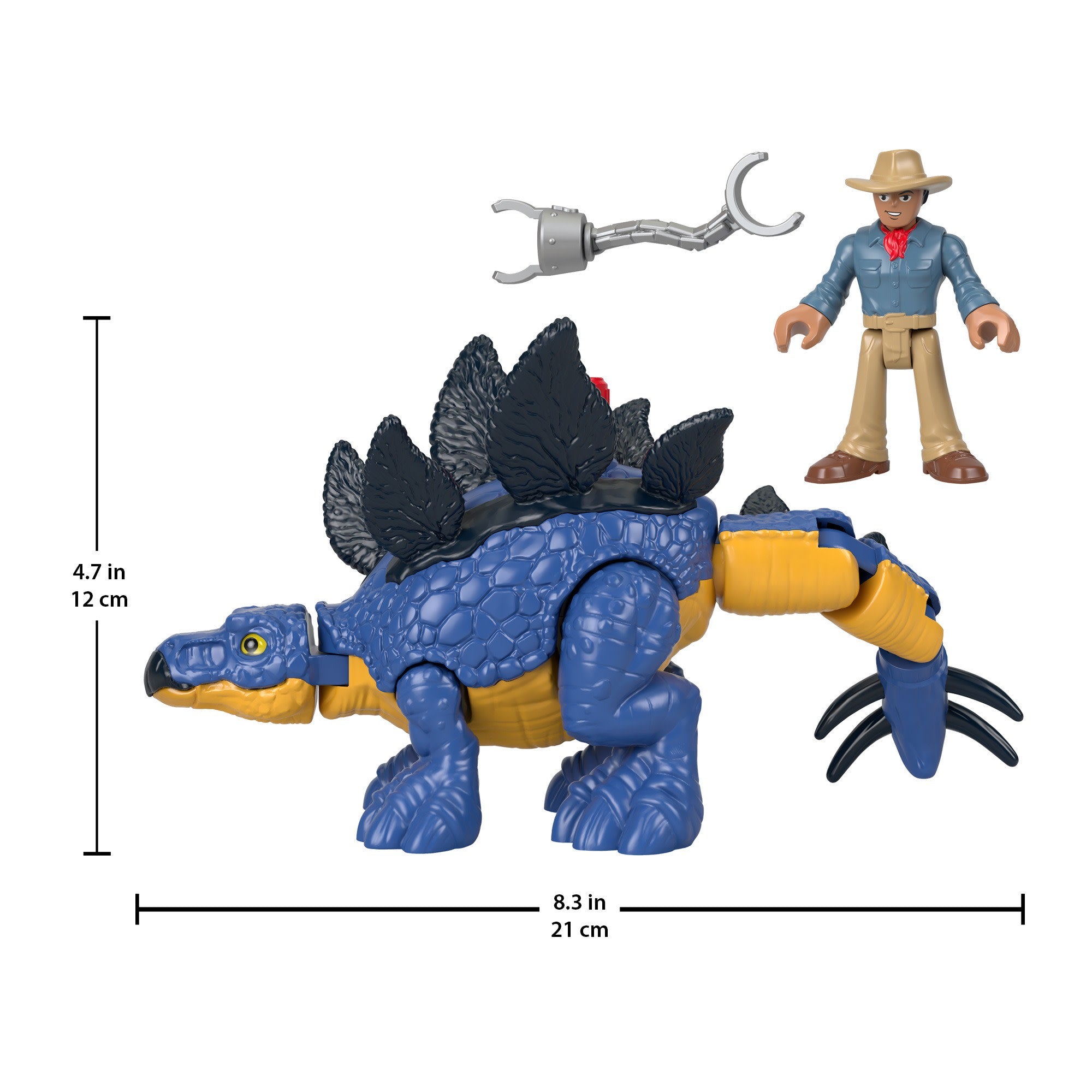 Imaginext Jurassic World Dominion Stegosaurus Dinosaur & Dr. Grant Poseable Figure Set - Image 4