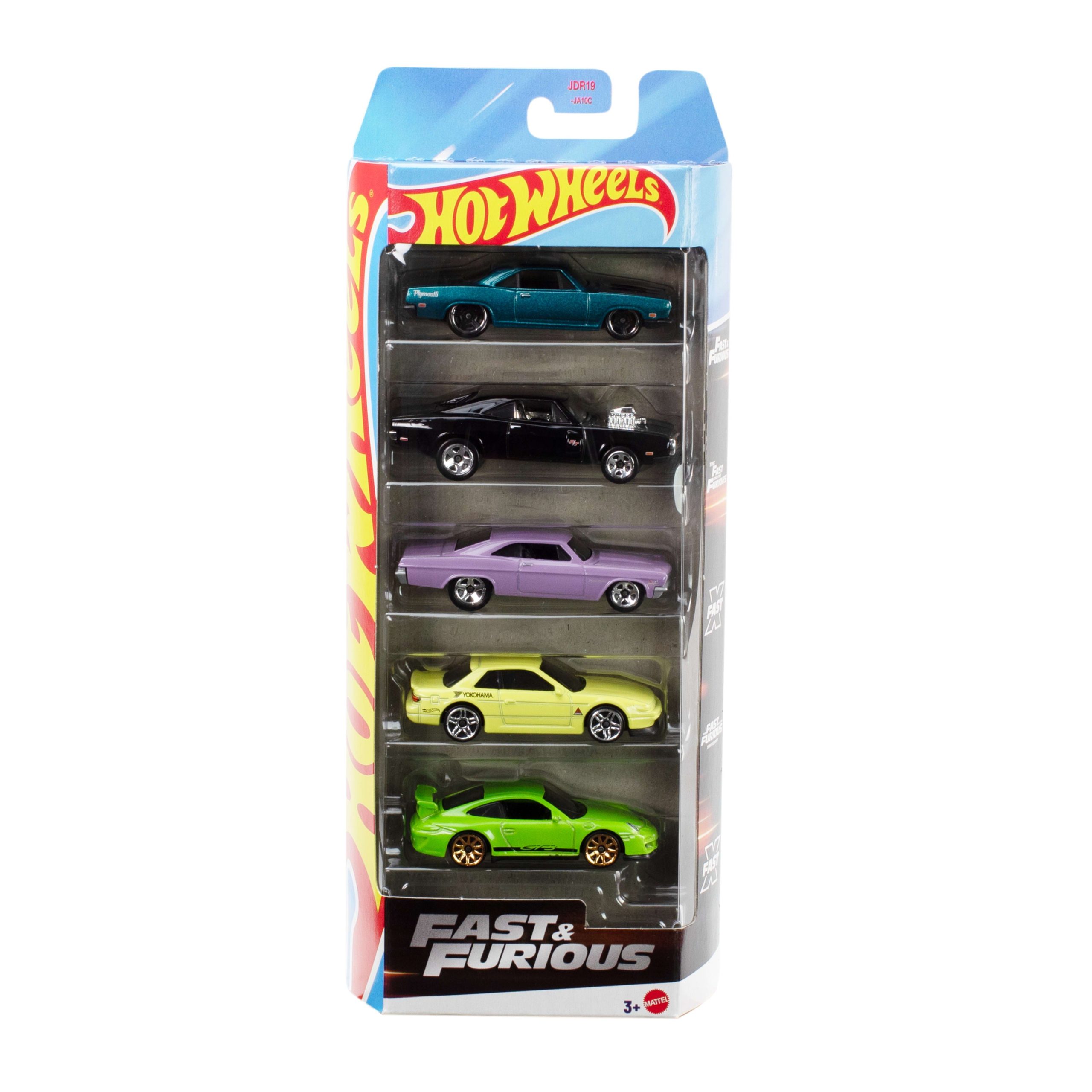 Hot Wheels Fast & Furious 5-Pack. Set Of 5 1:64 Scale Die-Cast Toy Race Cars Inspired By & Seen in The Movies