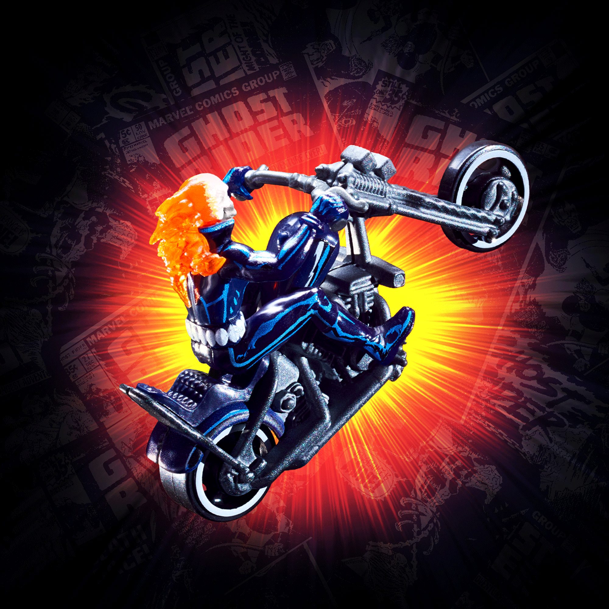 Hot Wheels MARVEL Ghost Rider Motorcycle & Figure Collectible - Image 5