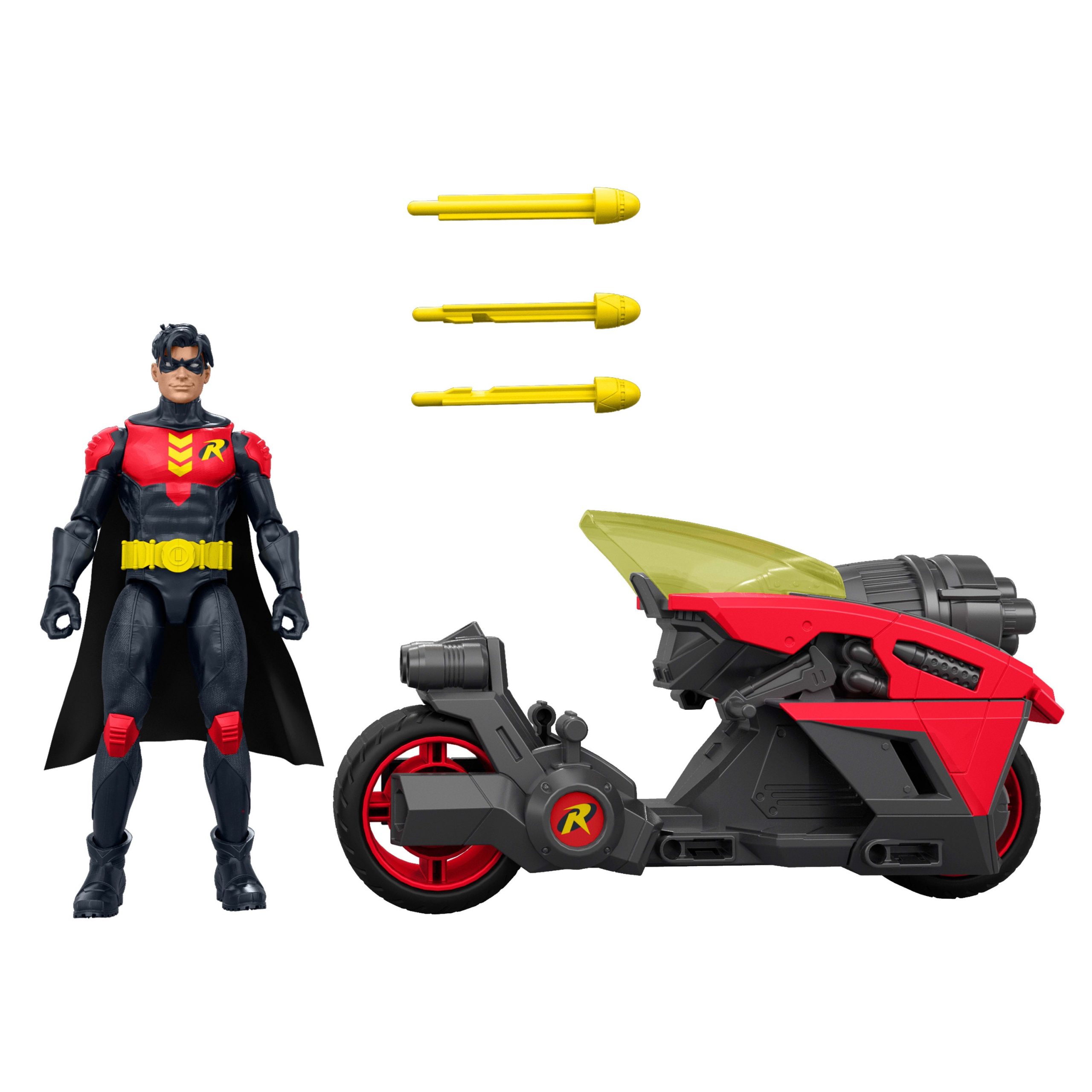 DC Premier 6.5 Inch Batlink Robin Figure & Motorcycle Vehicle With Projectile Launch - Image 5