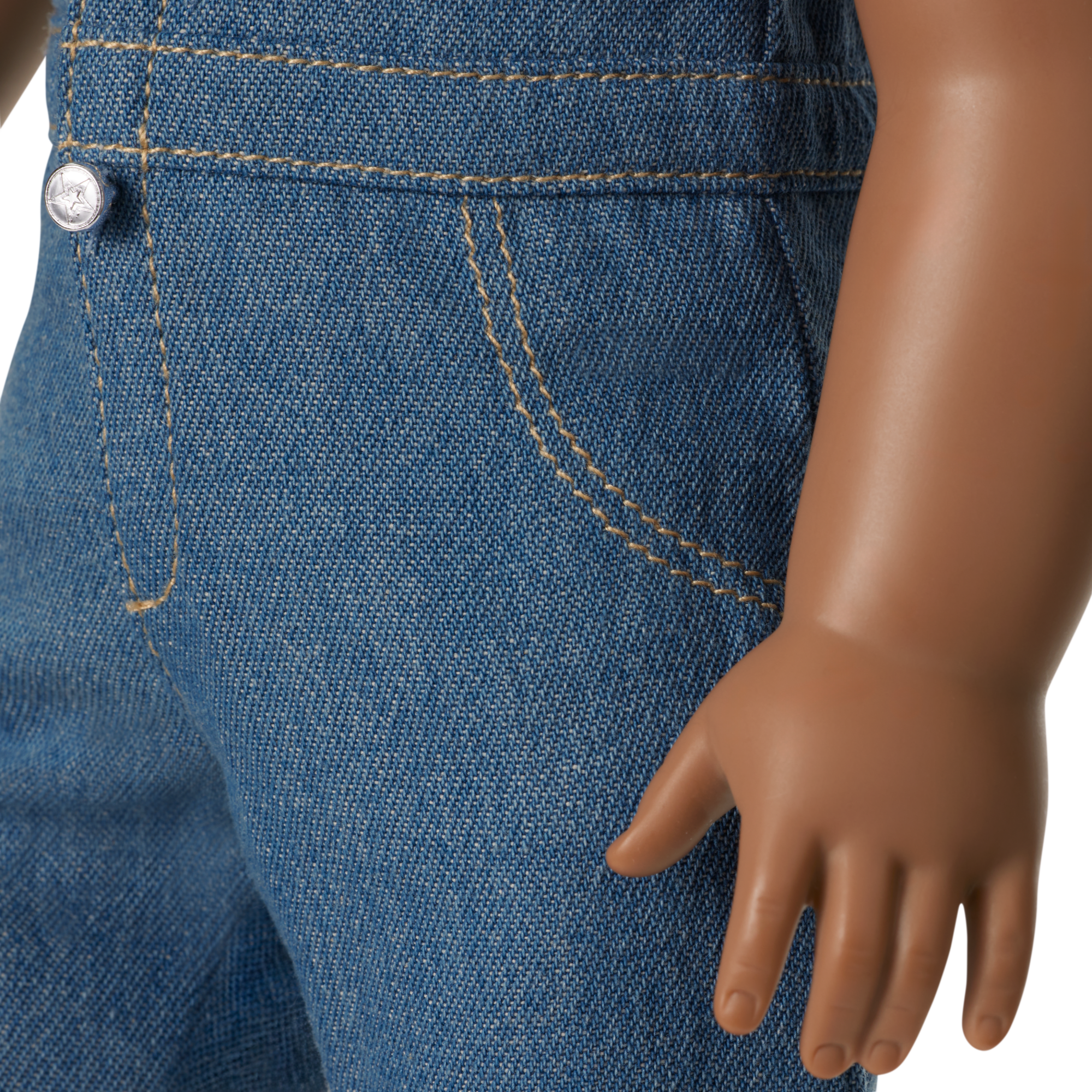 Western Flowers Denim Jumpsuit for 18-inch Dolls - Image 6