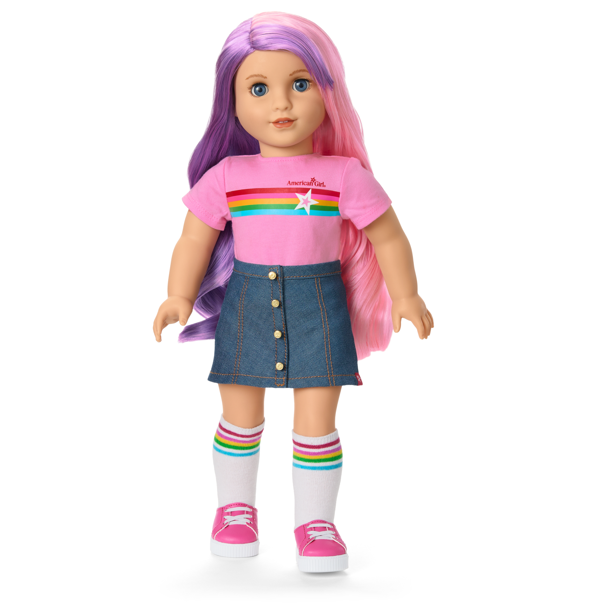 Truly Me™ 18-inch Doll #116 with wavy purple-and-pink hair - Image 11