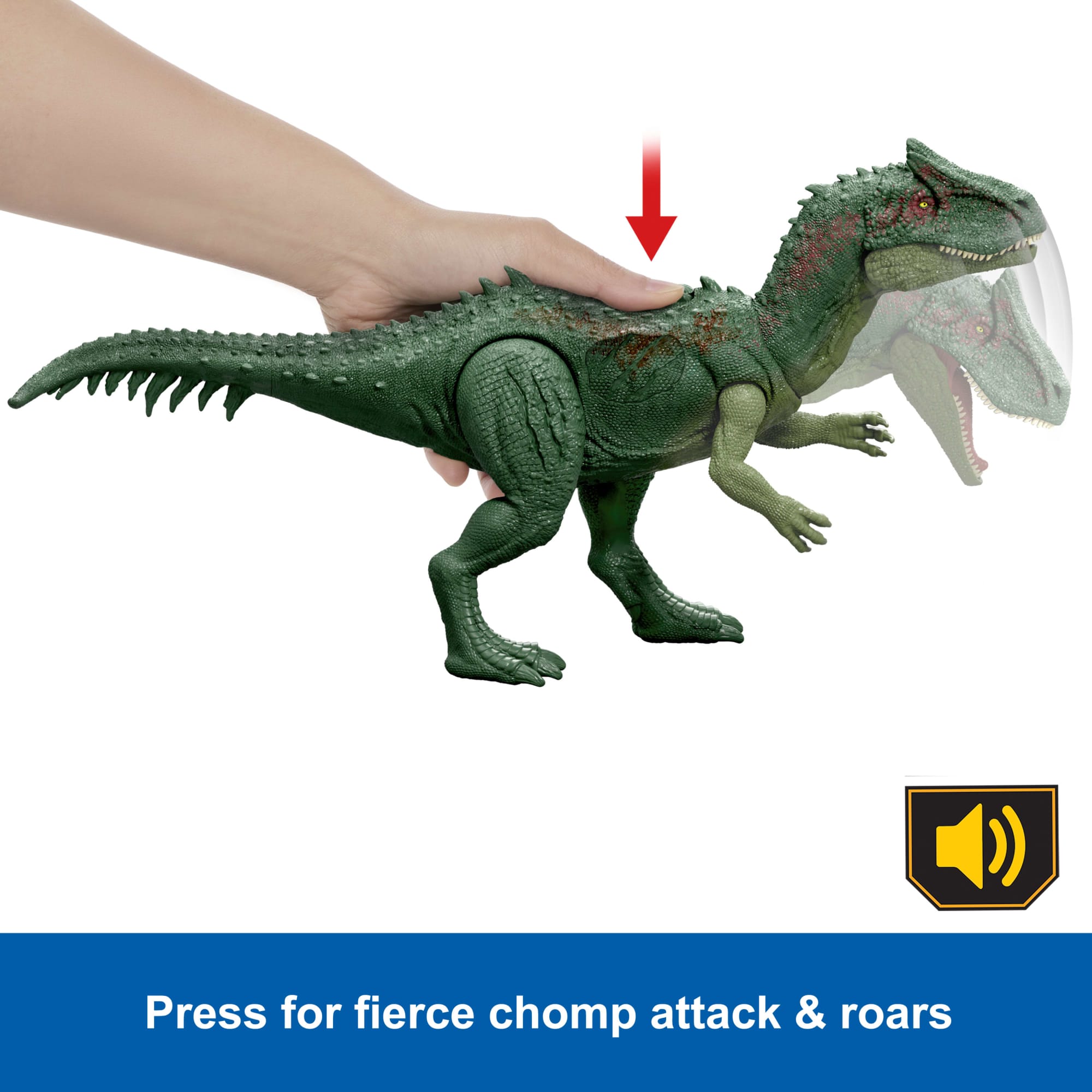 Jurassic World Rebirth Ultimate Damage Allosaurus Light Up Dinosaur Figure. Chomp & Roar Toy - Image 3
