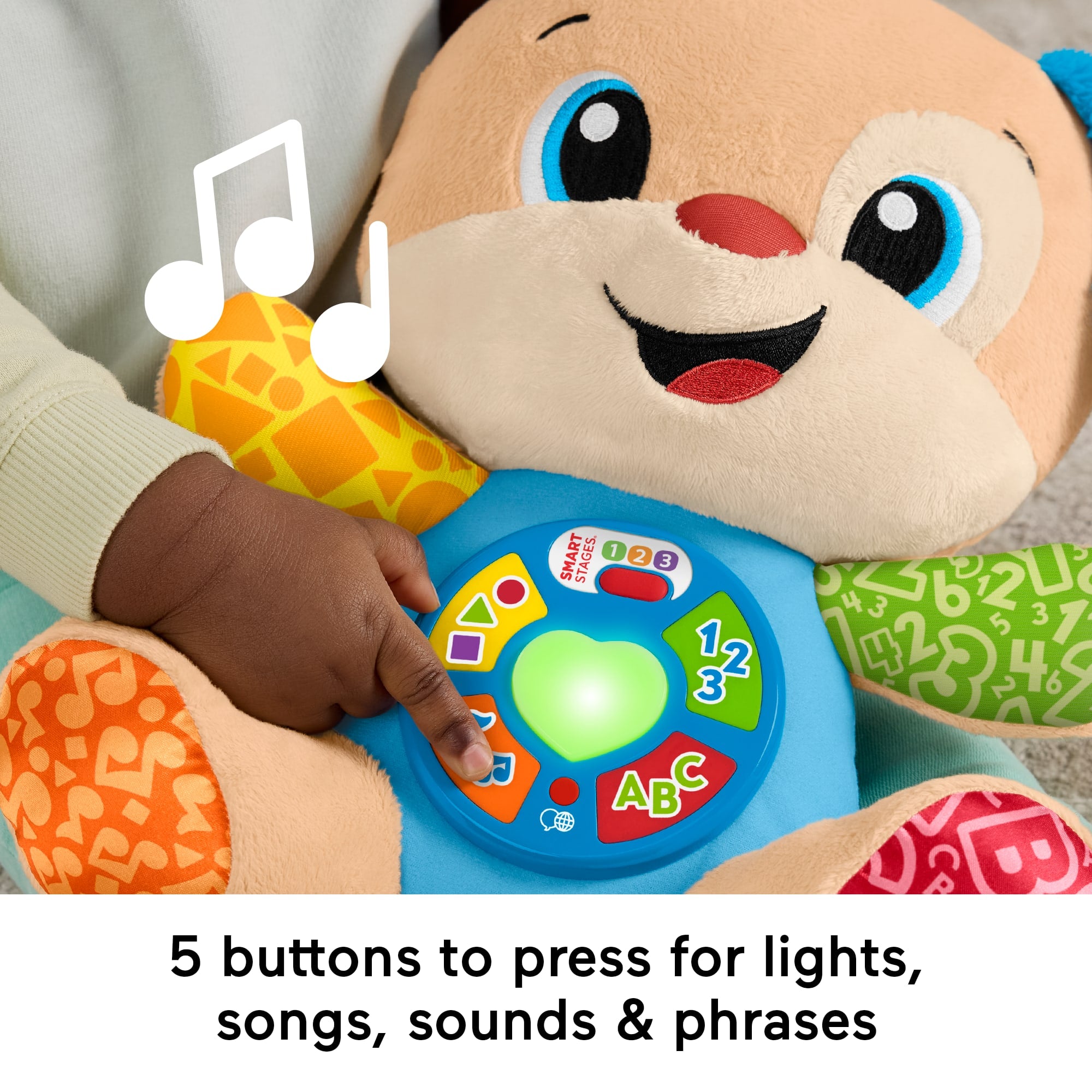 Fisher-Price Laugh & Learn Smart Stages Puppy Plush Baby Musical Learning Toy. Multilanguage Version - Image 4