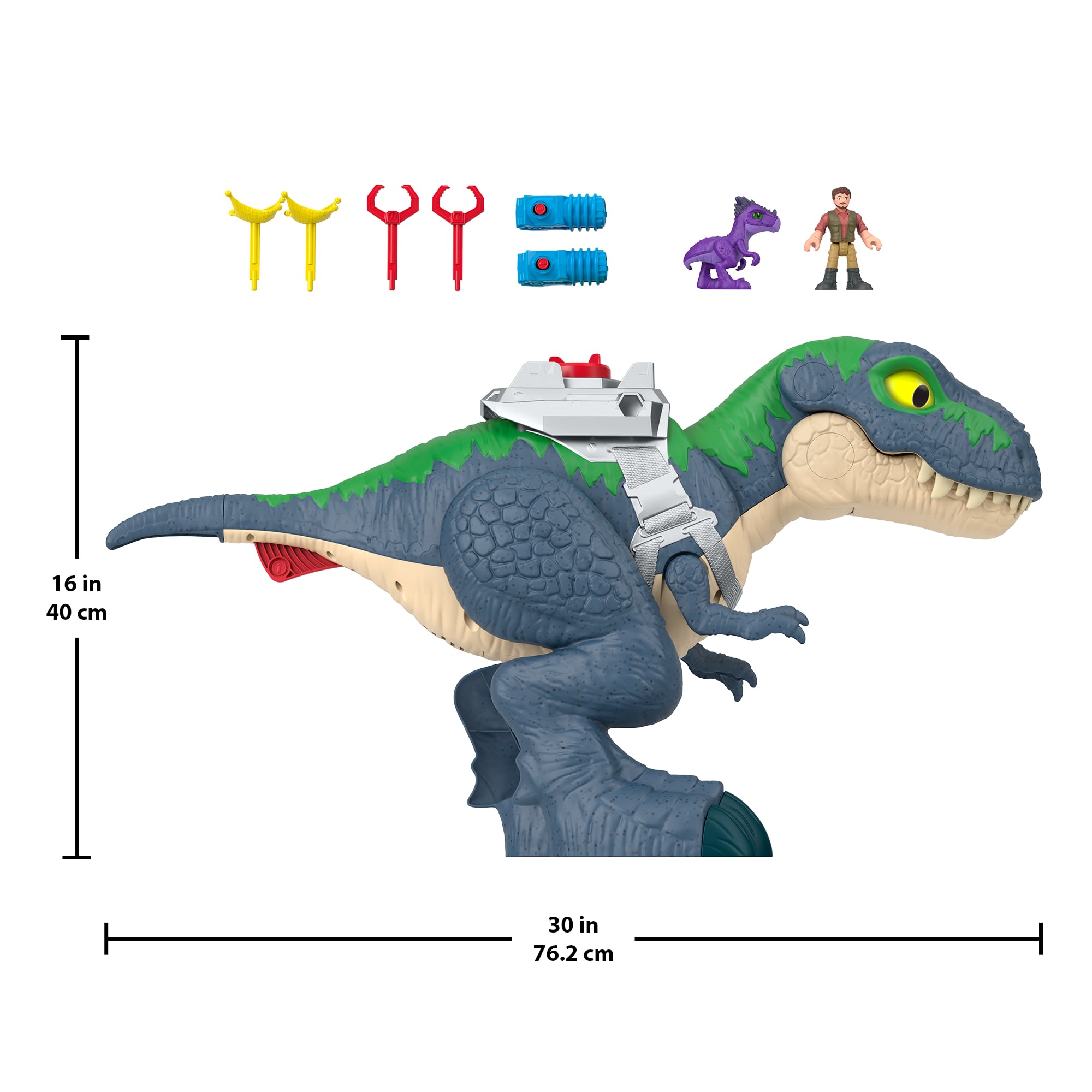Fisher-Price Imaginext Jurassic World Rebirth Ultimate Action Chomp T. Rex Dino Toy & Action Figures - Image 5